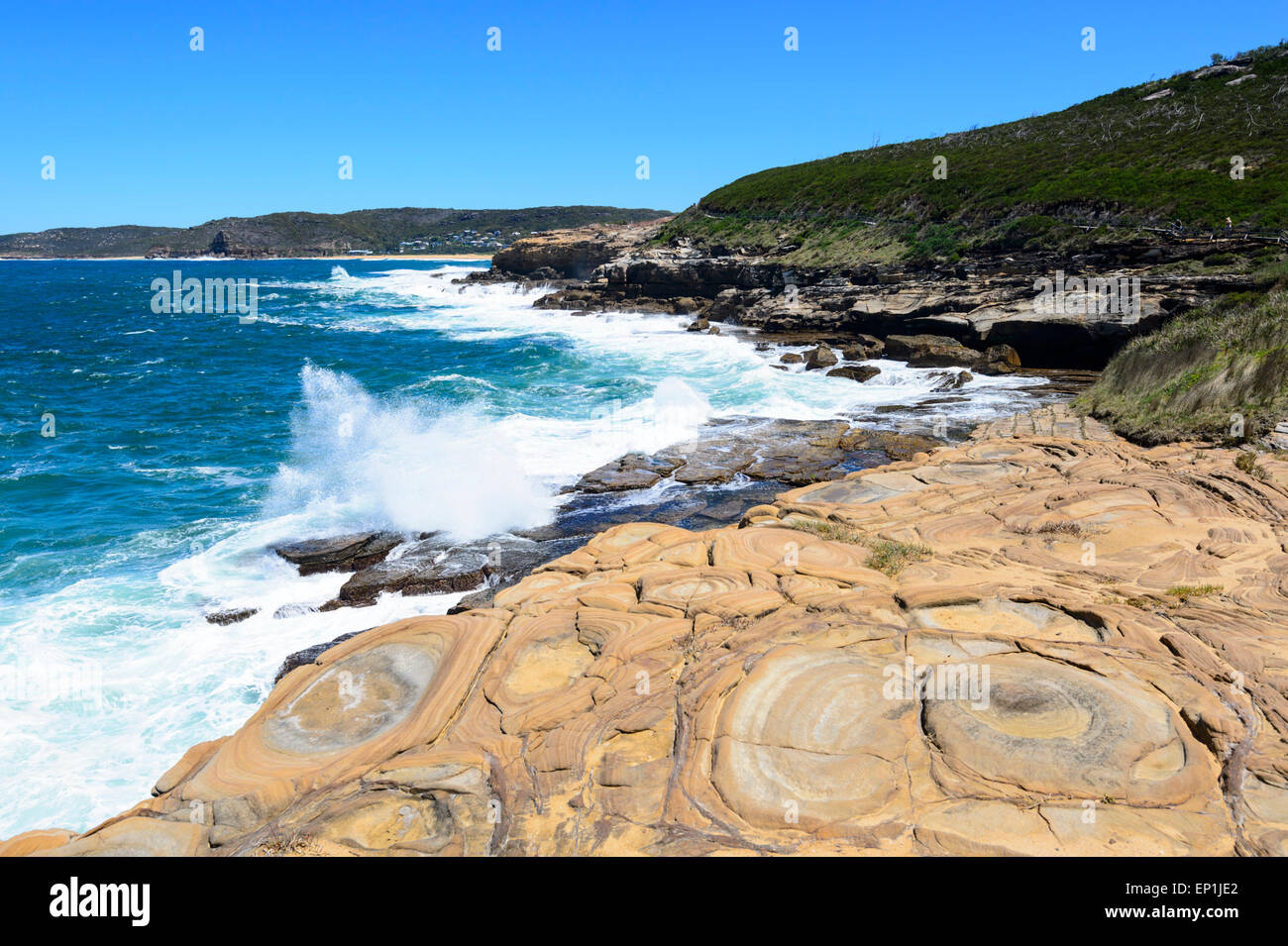Anneaux de Liesegang, Bouddi National Park, New South Wales, NSW, Australie Banque D'Images