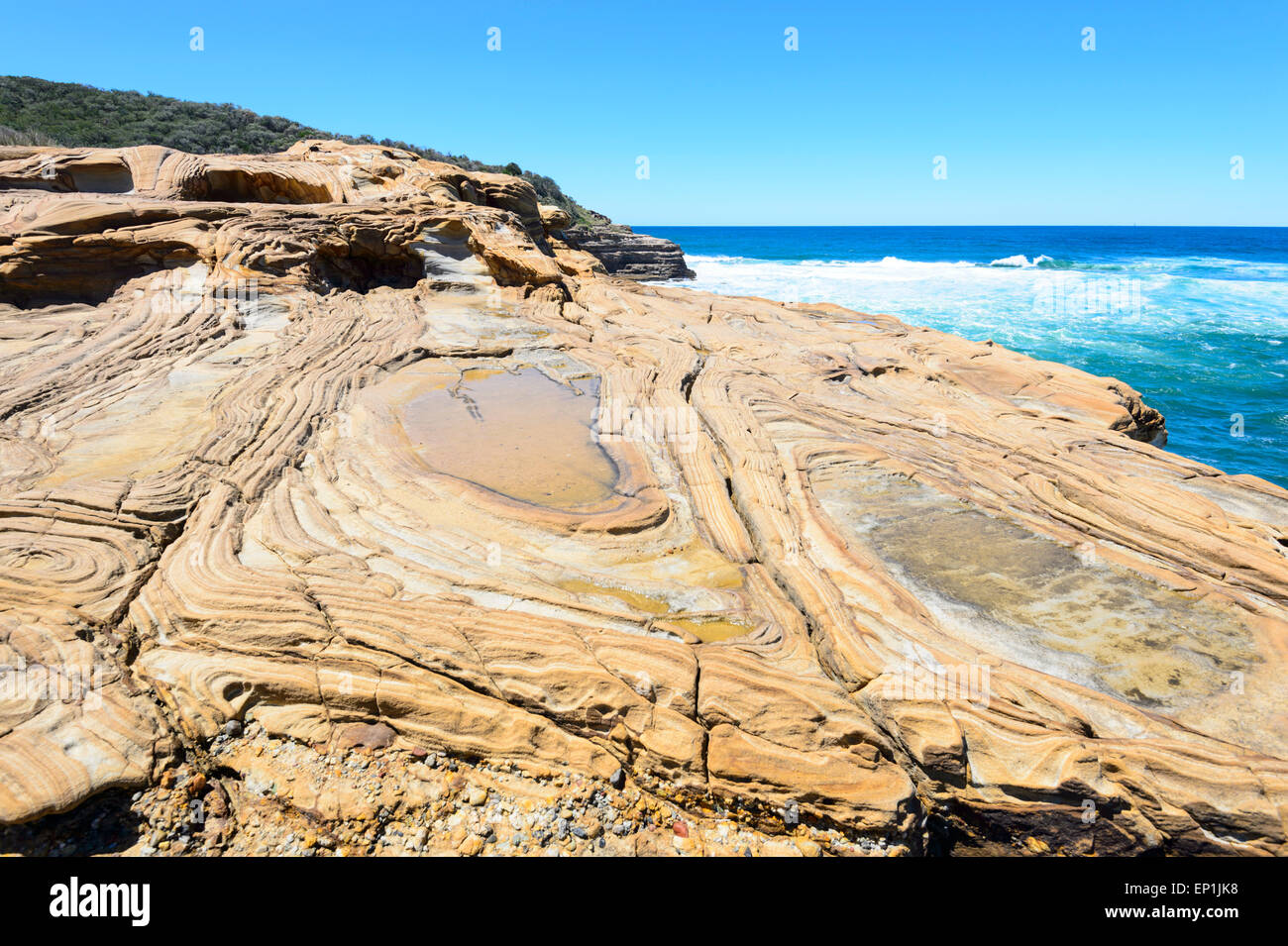 Anneaux de Liesegang, Bouddi National Park, New South Wales, NSW, Australie Banque D'Images