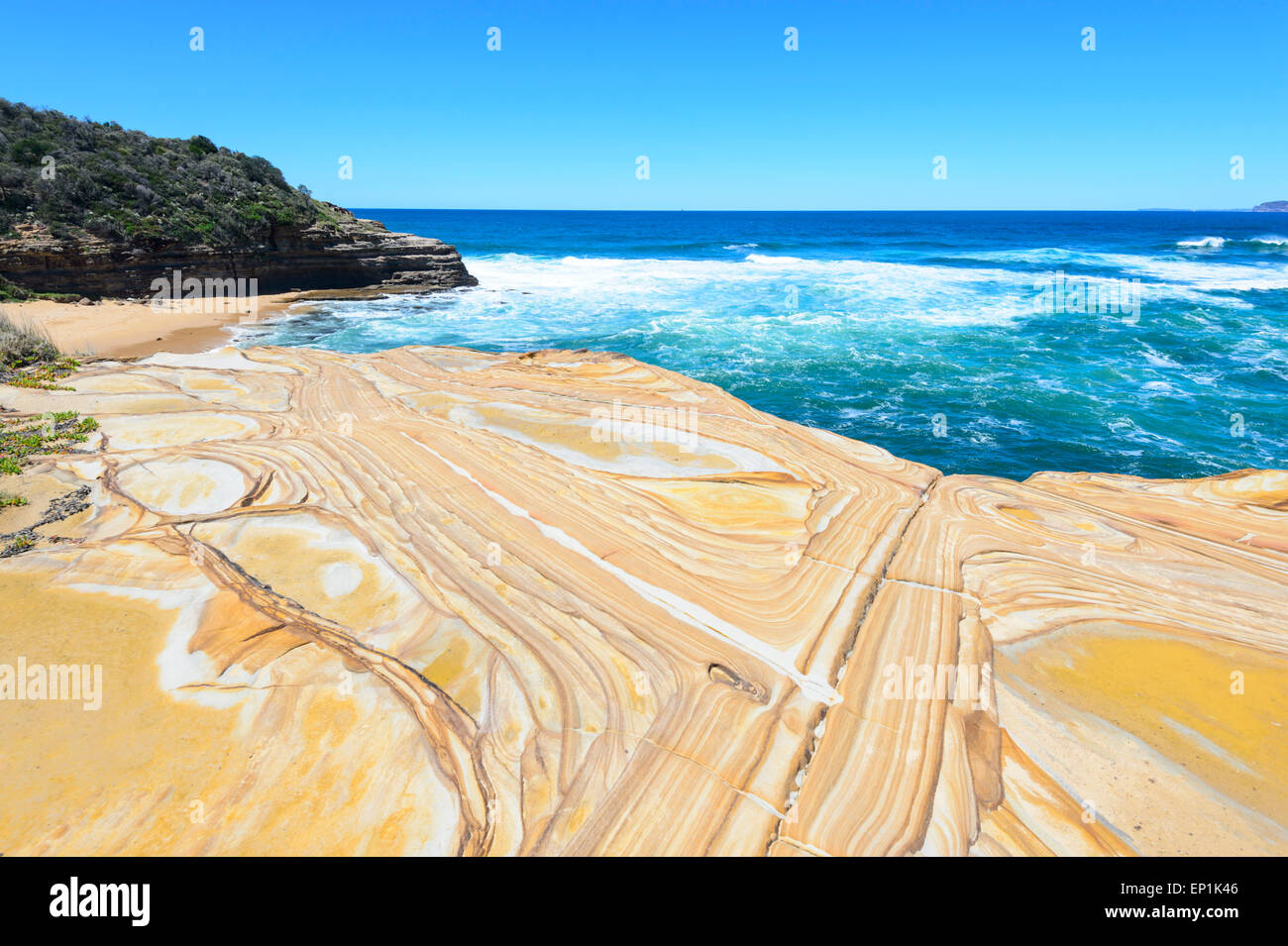 Anneaux de Liesegang, Bouddi National Park, New South Wales, NSW, Australie Banque D'Images