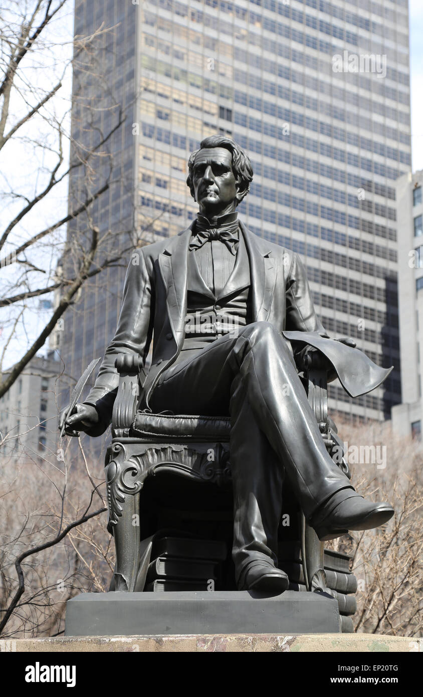 William H. Seward (1801-1872). 24e Secrétaire d'État des États-Unis. Statue. La ville de New York. USA. Banque D'Images