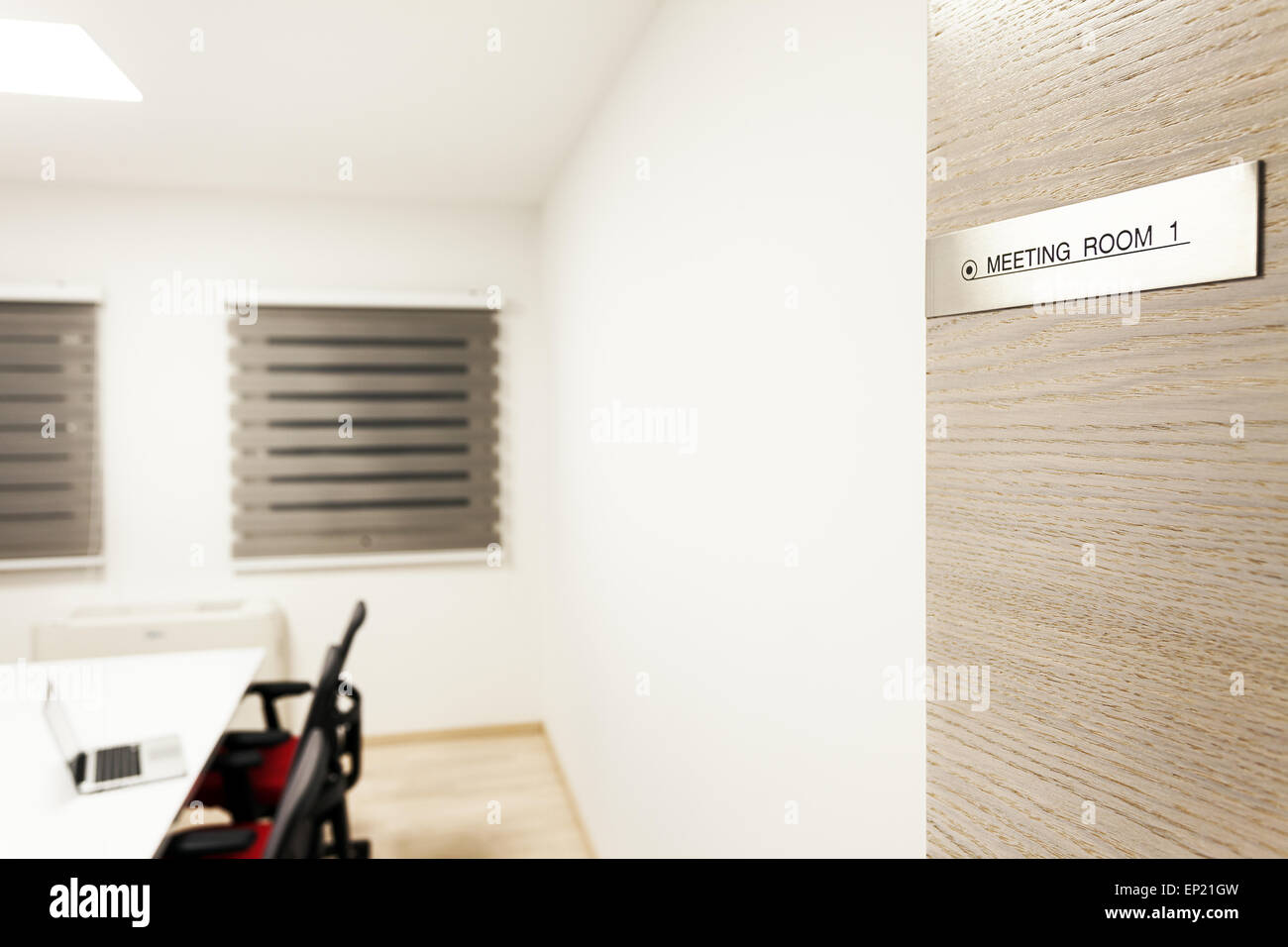 Détails d'une salle de réunion moderne en blanc. Banque D'Images