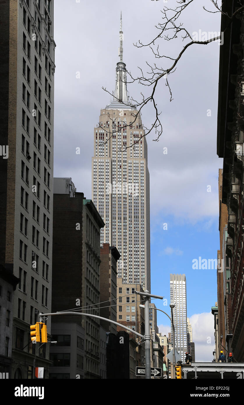 United States. La ville de New York. La partie basse de Manhattan. La 5e Avenue. Empire State Building. Banque D'Images