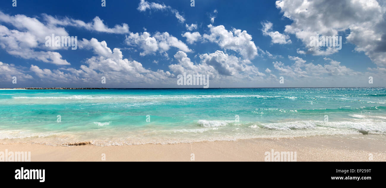 Belle plage de la mer des Caraïbes aux eaux turquoises Banque D'Images