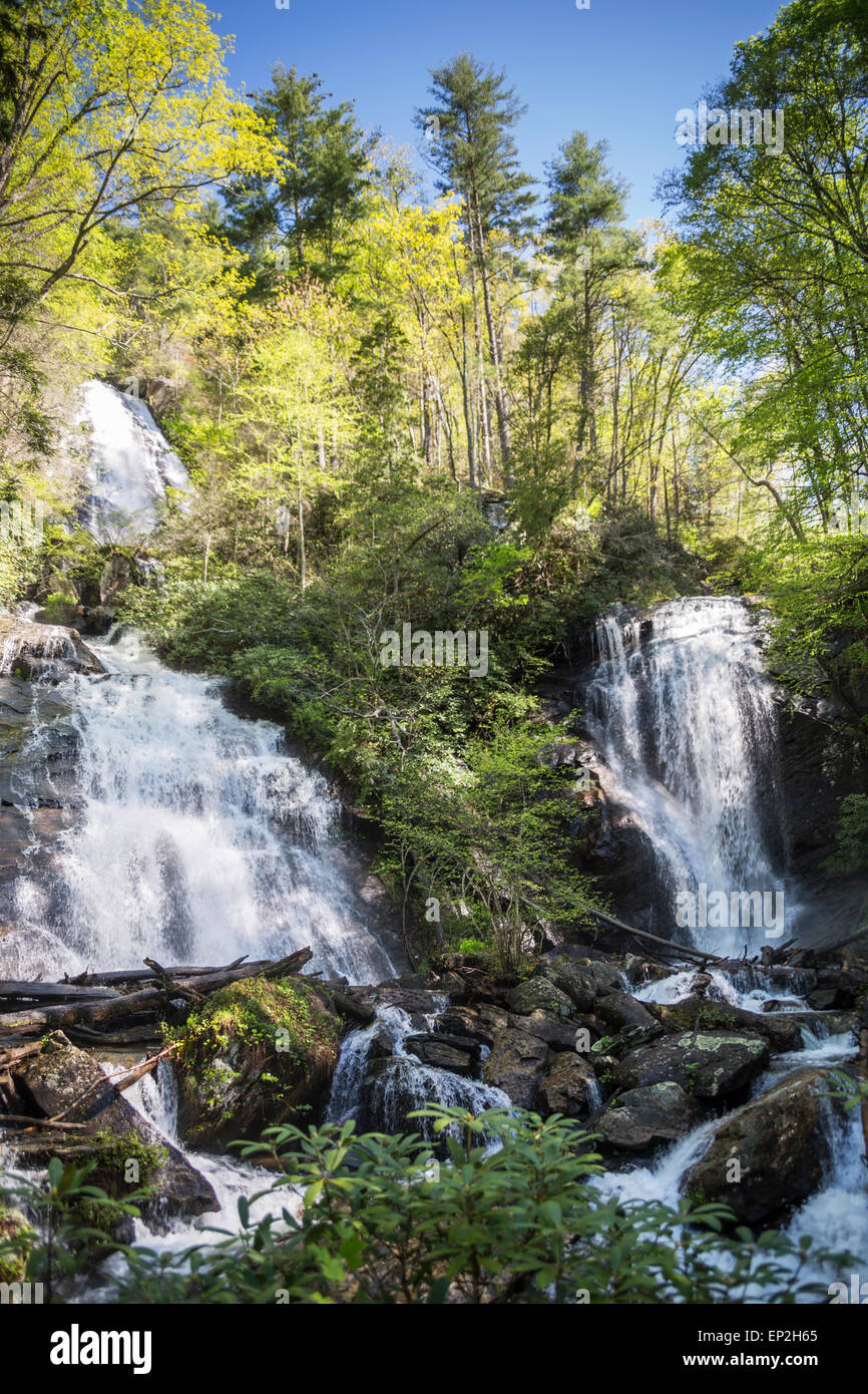 Chutes d'Anna Ruby, Chattahoochee-Oconee National Forest, Georgia, USA Banque D'Images