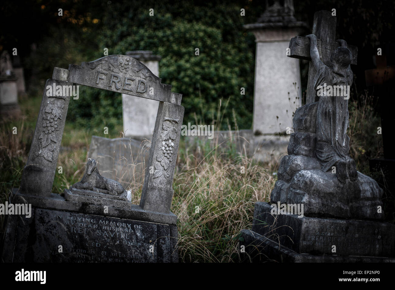 Tower Hamlets Cemetery dans l'East End de Londres. Banque D'Images