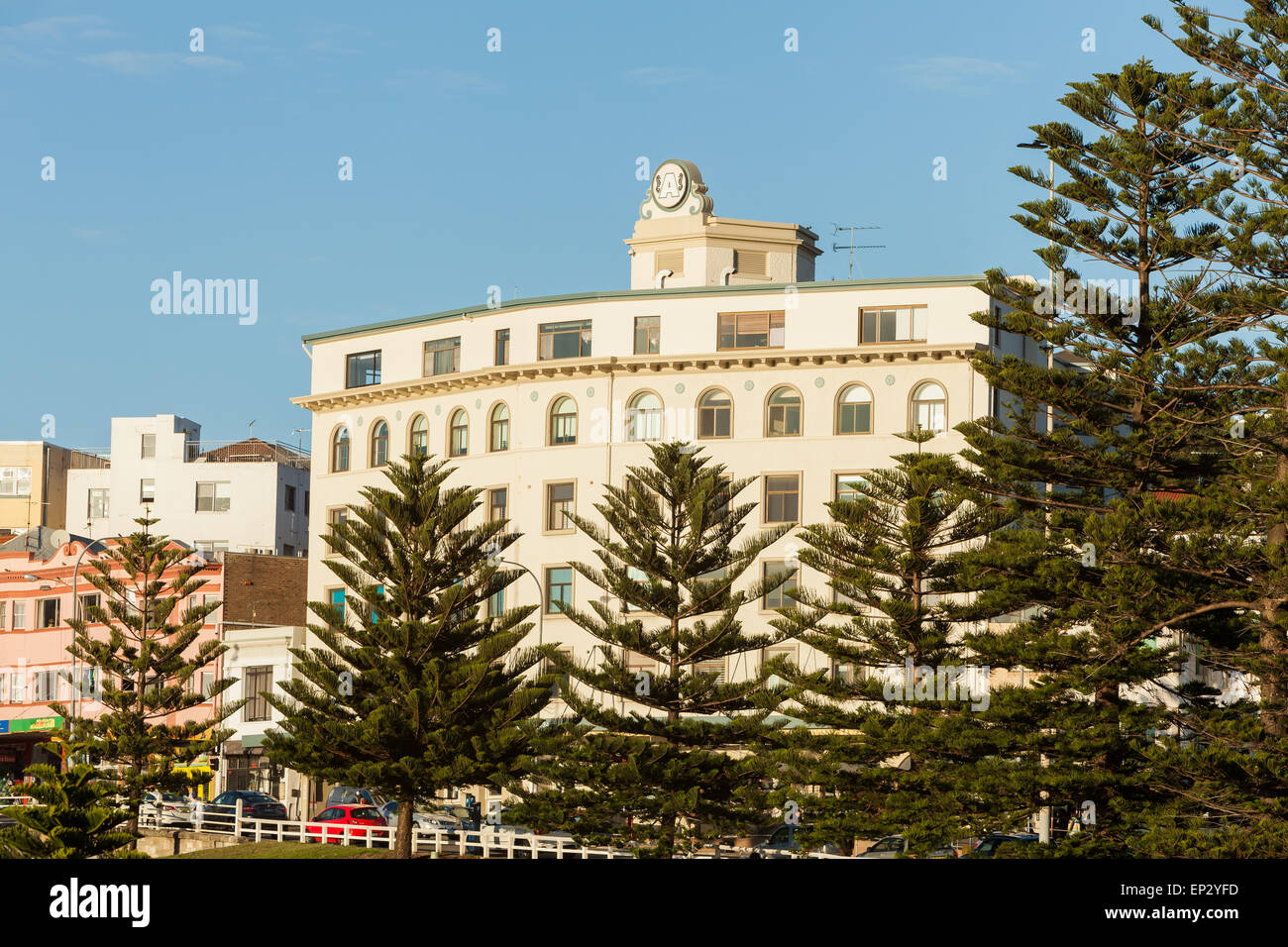 L'Art Déco Bondi Beach Apartments L'Astore sur Campbell Parade, Sydney, Australie, le 13 mai 2015. Banque D'Images