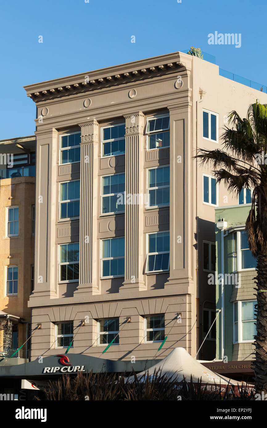 Appartement Bondi Beach Art Déco sur Campbell Parade, Sydney, Australie, le 13 mai 2015. Banque D'Images