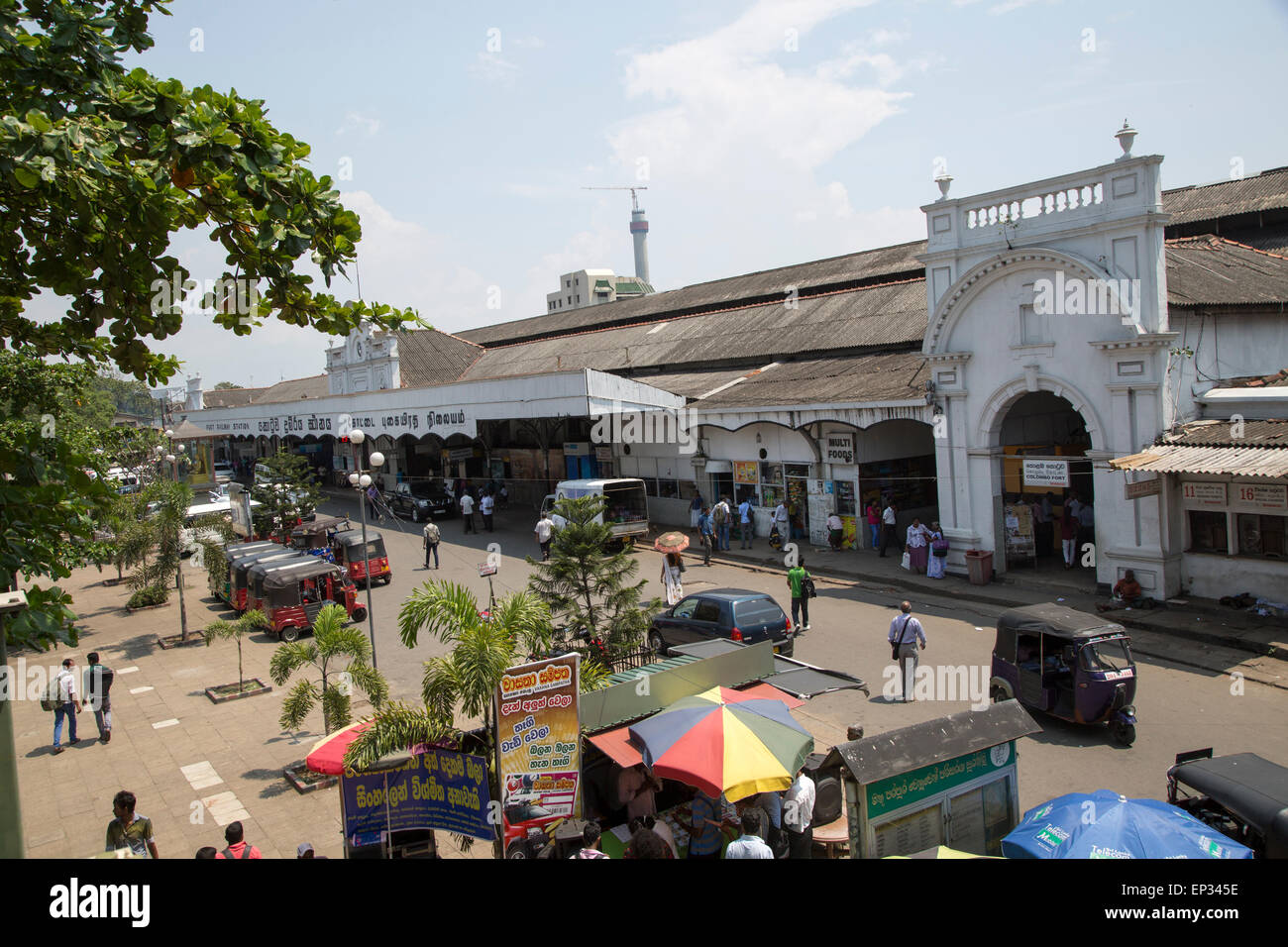Fort d'extérieur de la gare, Colombo, Sri Lanka, Asie Banque D'Images