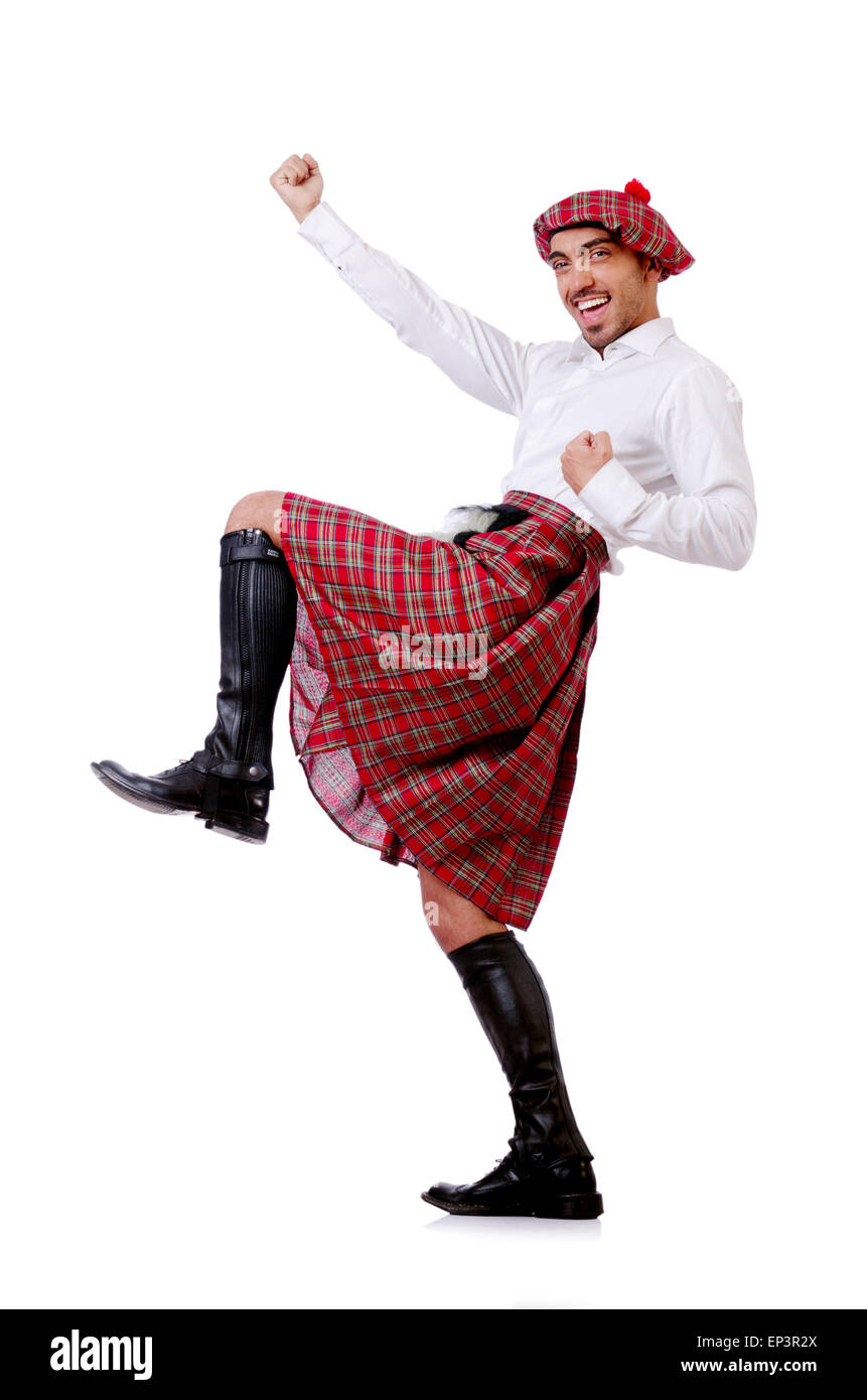 Les traditions écossaises concept avec personne portant kilt Banque D'Images