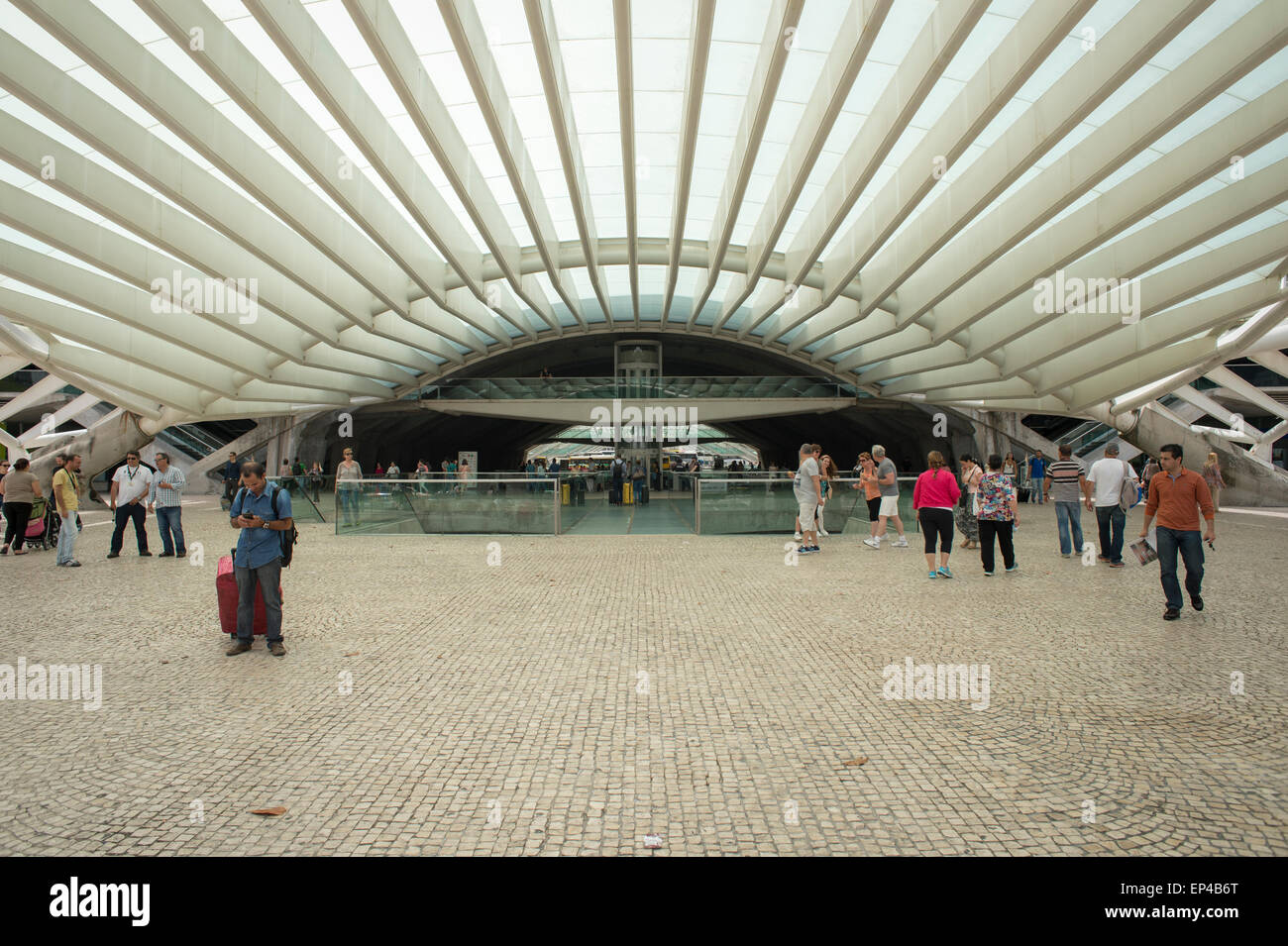 La station de métro Gare do Oriente au Parque das Nações, Lisbonne, Portugal. Banque D'Images