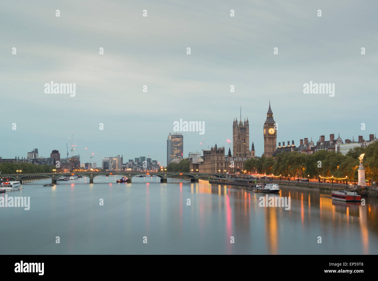 Big Ben [tamise] Londres London Bridge. crédit : lee ramsden / alamy Banque D'Images