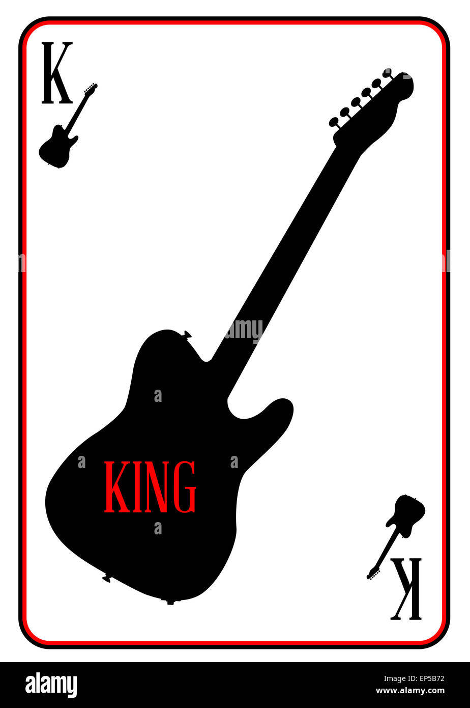 Une guitare utilisée comme motif le roi dans un jeu de carte Photo Stock -  Alamy