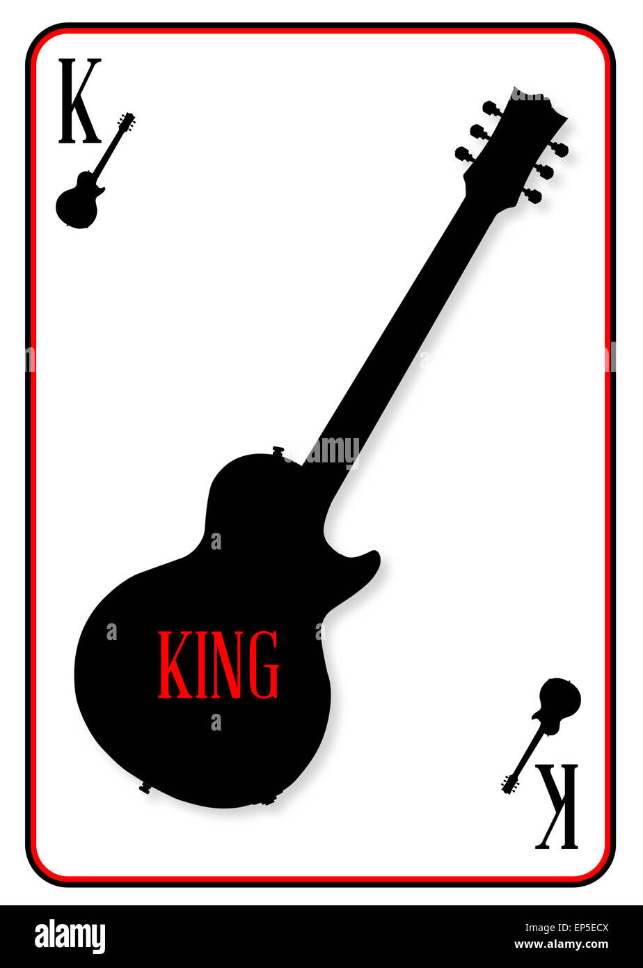 Une guitare utilisée comme motif le Roi dans un jeu de carte Photo Stock -  Alamy