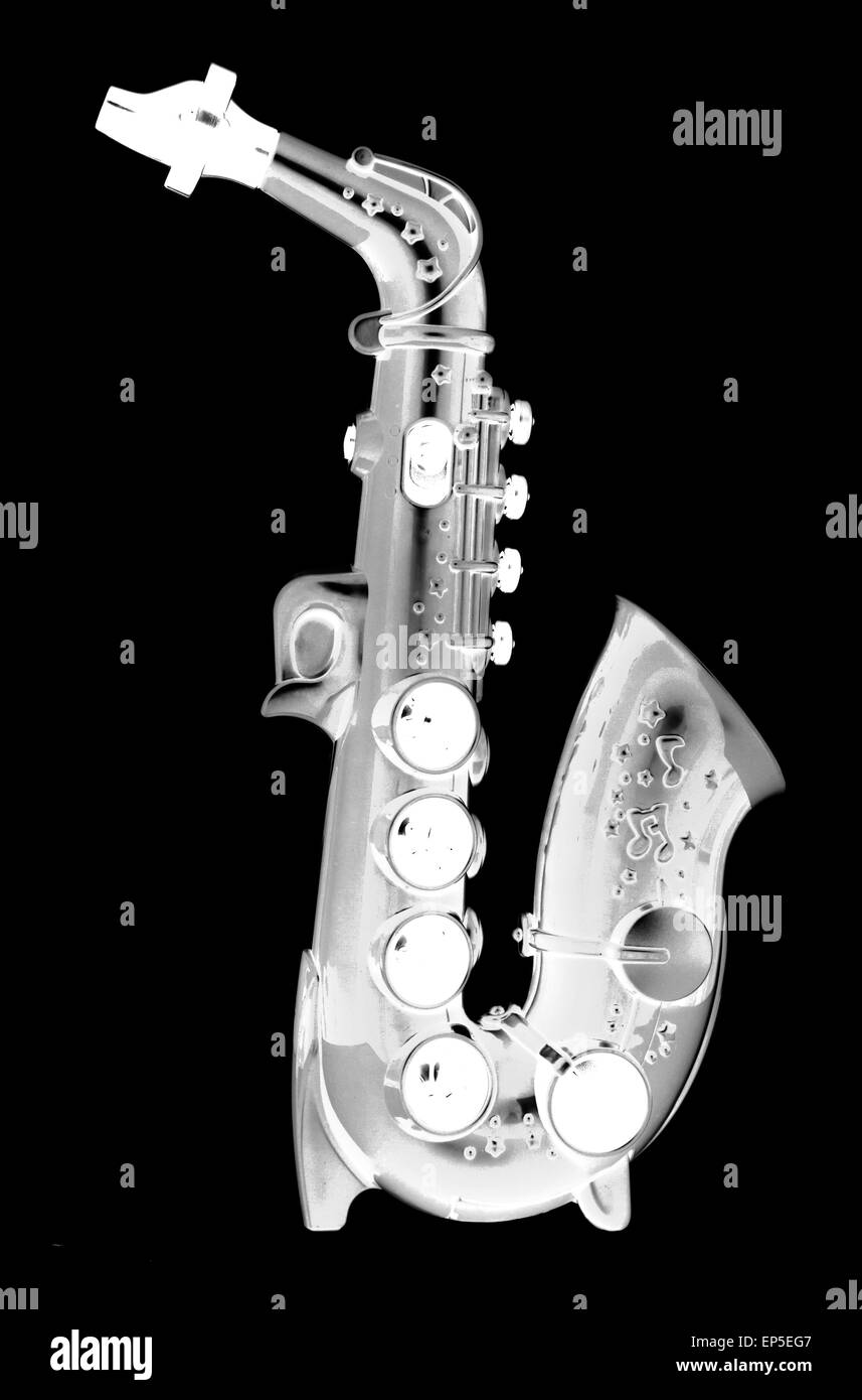 Photogramme numérique de découpe jouet saxophone Banque D'Images