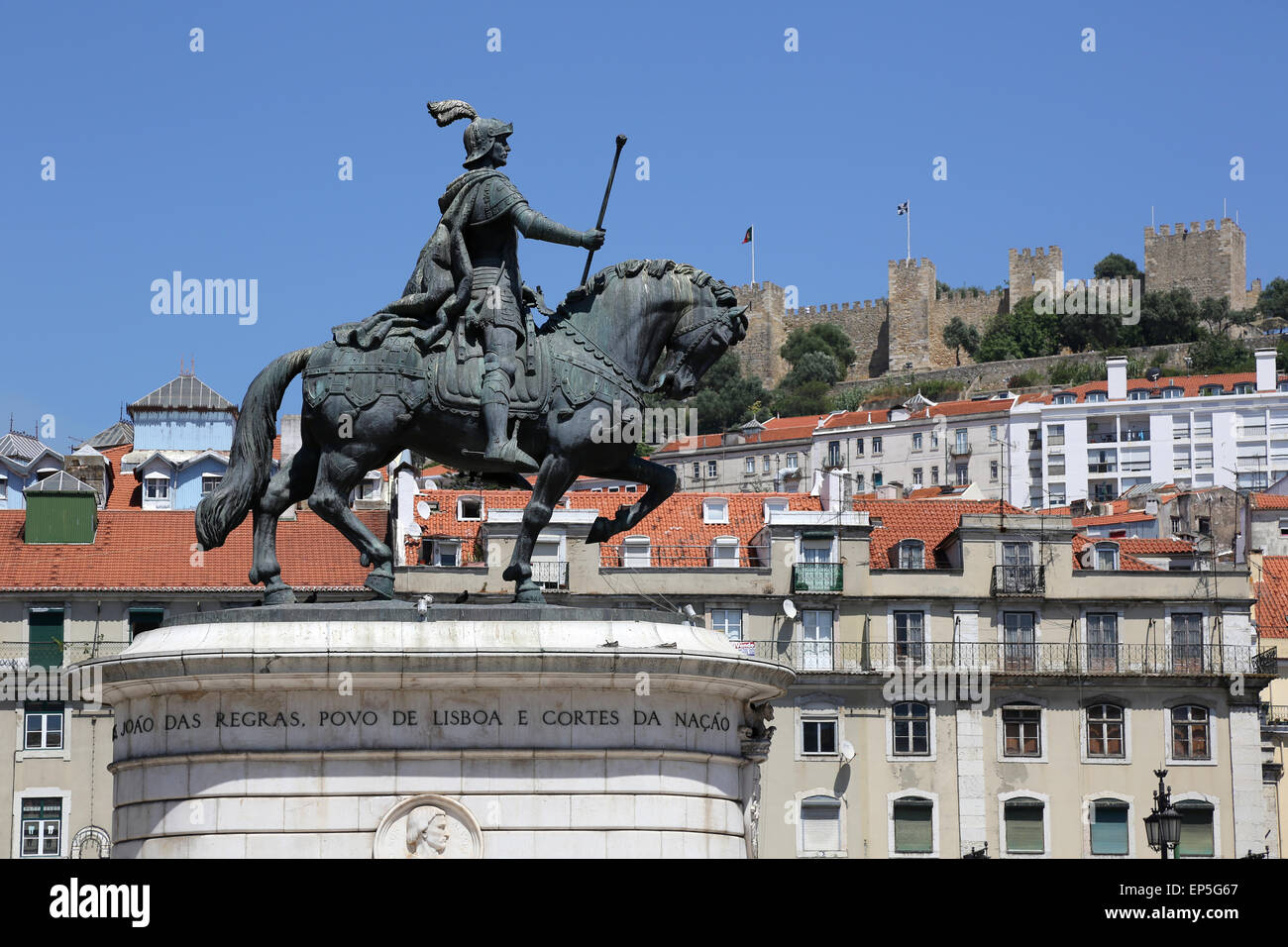 Lisbonne Portugal Praca da Figueira Rossio Banque D'Images