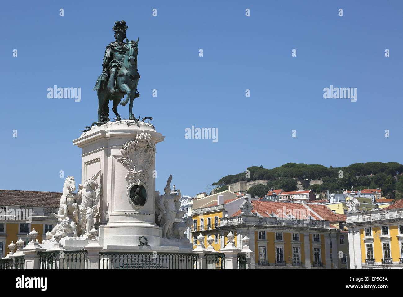 Denkmal auf dem Platz Rossio à Lisbonne Portugal Banque D'Images