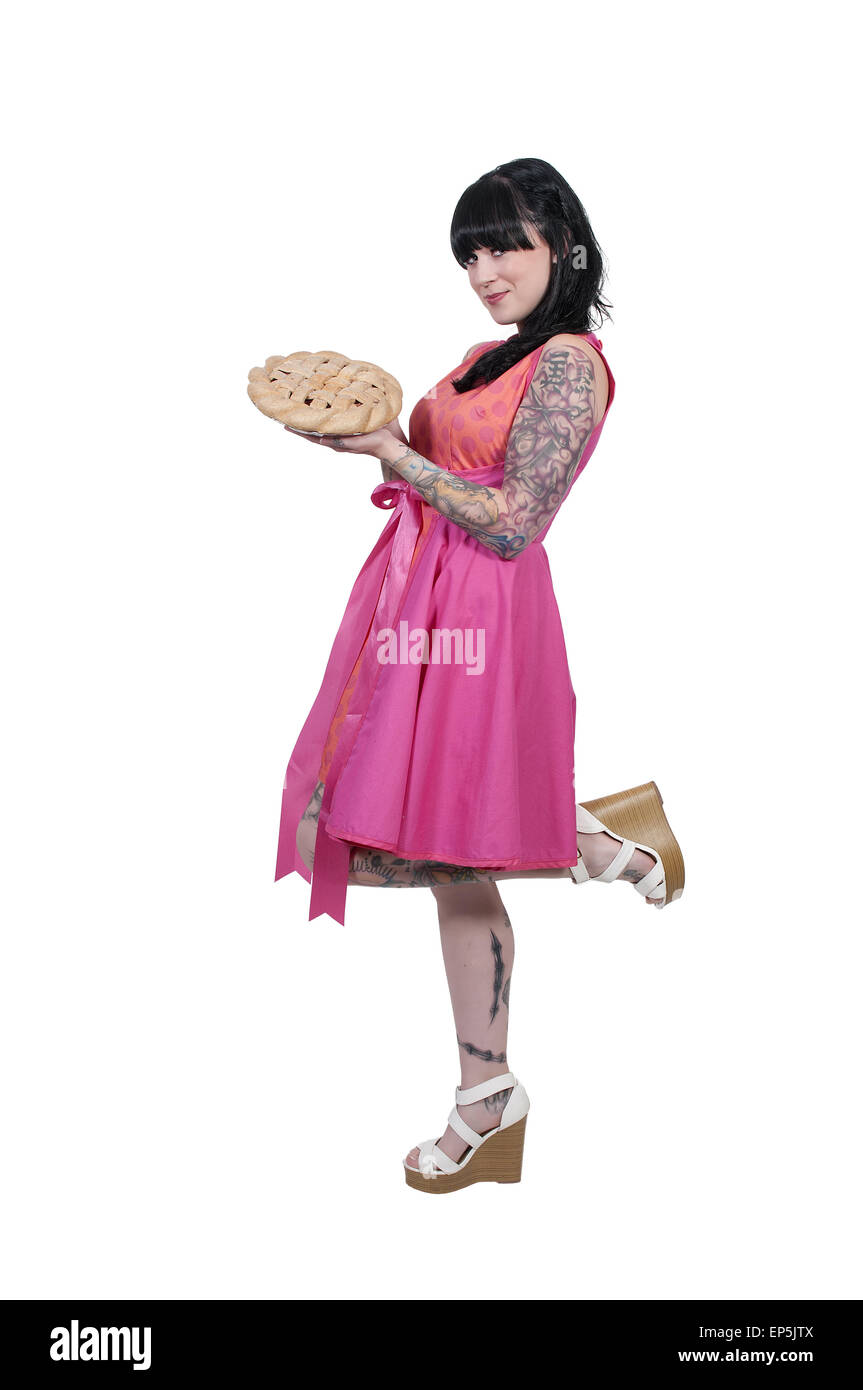 Femme avec Pie Banque D'Images