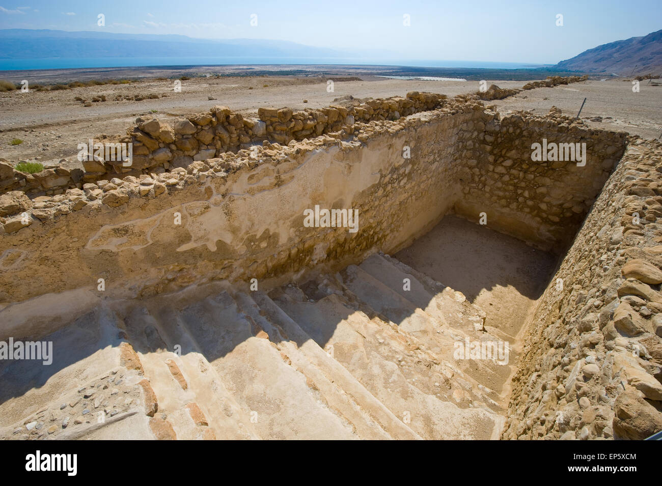 L'un des réservoirs d'eau à Qumran en Israël Banque D'Images