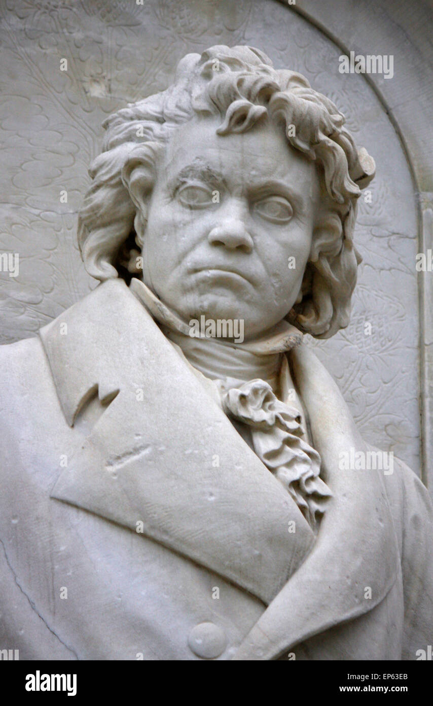 Ludwig van Beethoven-Skulptur Komponistendenkmal,, Tiergarten, 12. Dezember 2013, Berlin-Tiergarten. Banque D'Images