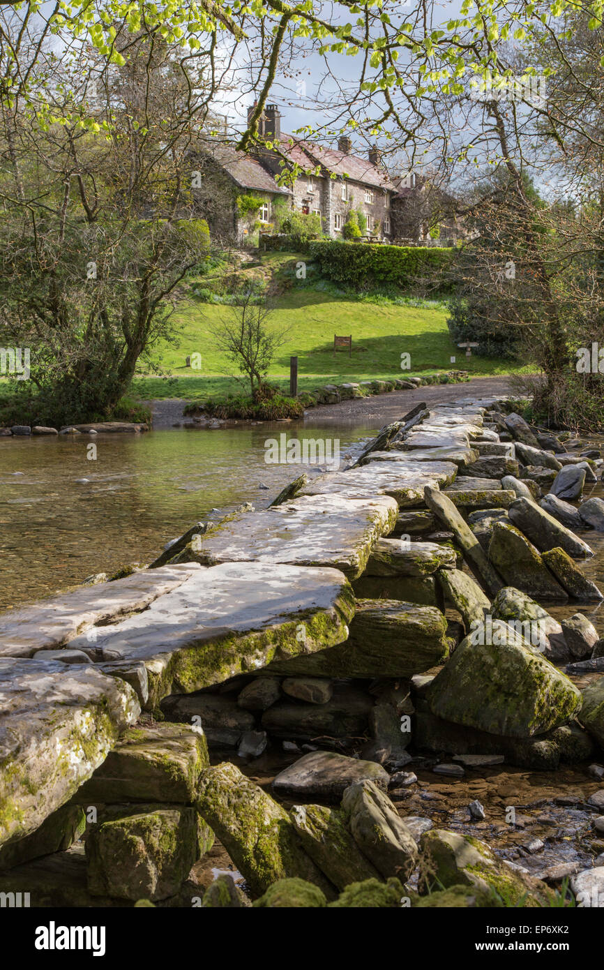 River Barle à Tarr Étapes, Parc National d'Exmoor, Somerset, England, UK Banque D'Images