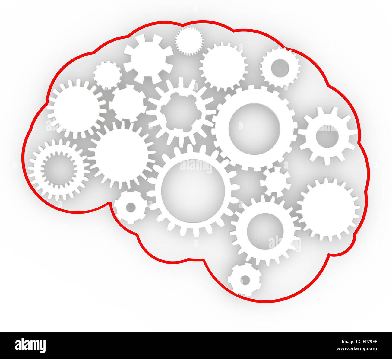 Cogs en forme de cerveau humain, concept Banque D'Images