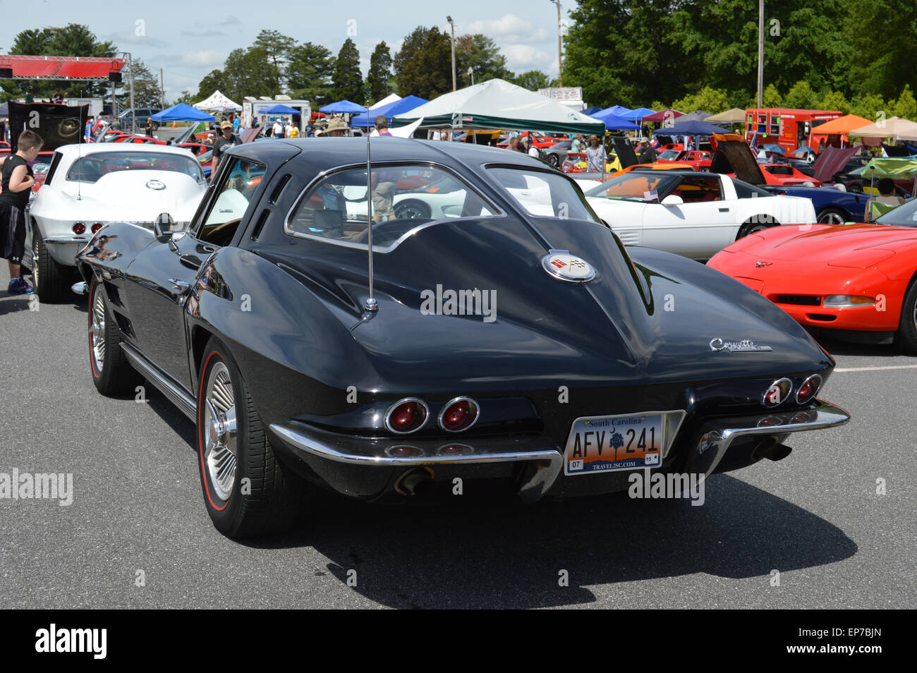 Une fenêtre fractionnée 1963 Corvette Sting Ray. Banque D'Images