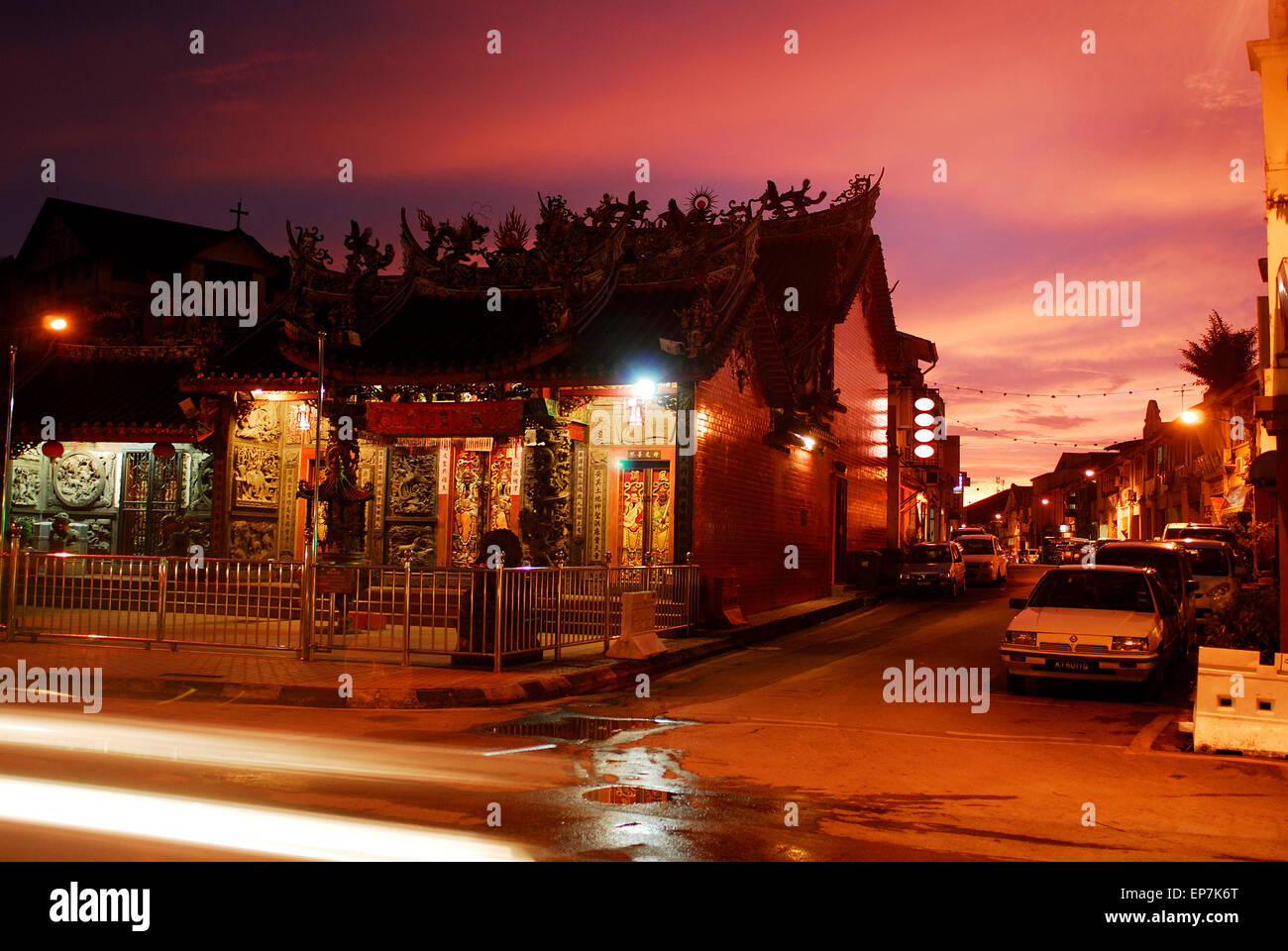 Si Hong san temple à Kuching, Sarawak, Malaisie, Bornéo Banque D'Images