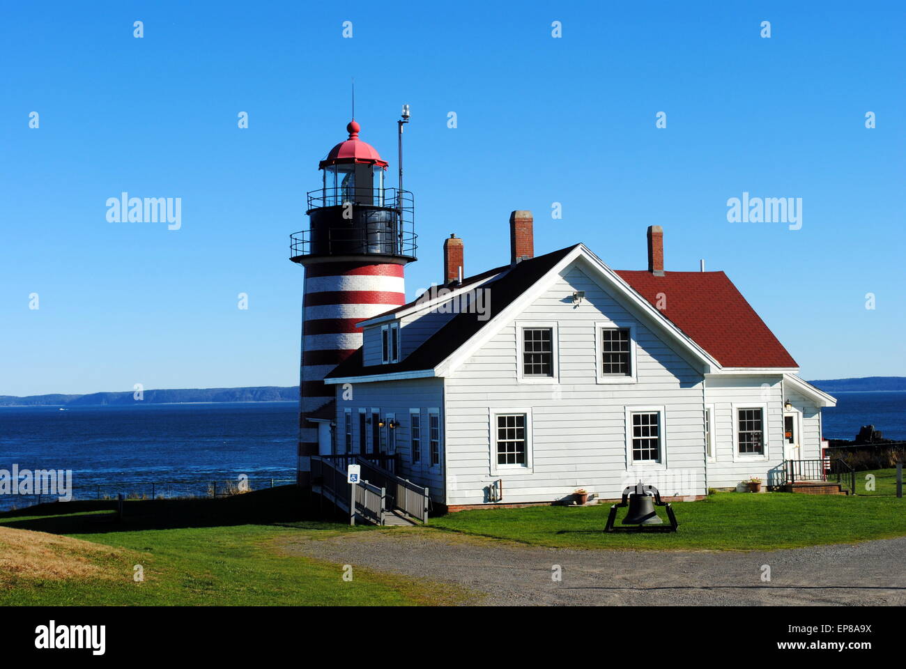'Down' West East Quoddy phare, Lubec MOI, USA Banque D'Images