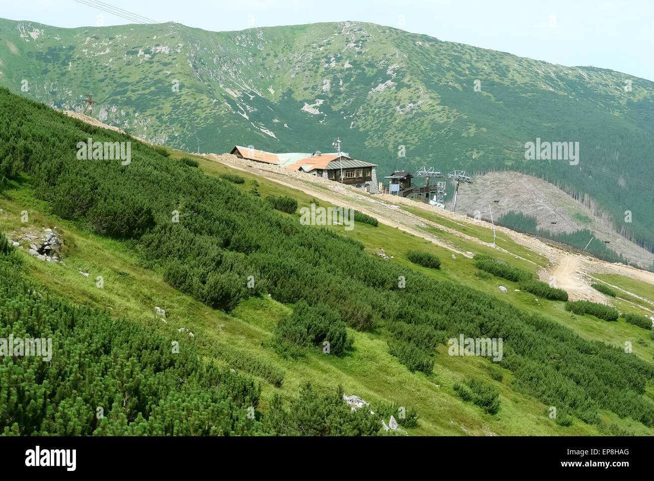 Restaurant de luxe sur le Von Roll Lukova mountain à Jasna, les Basses Tatras, en Slovaquie. Banque D'Images