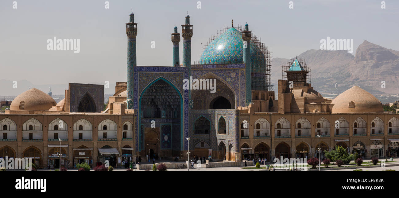 Panorama de la Masjid-i Shah, Isfahan, Iran Banque D'Images