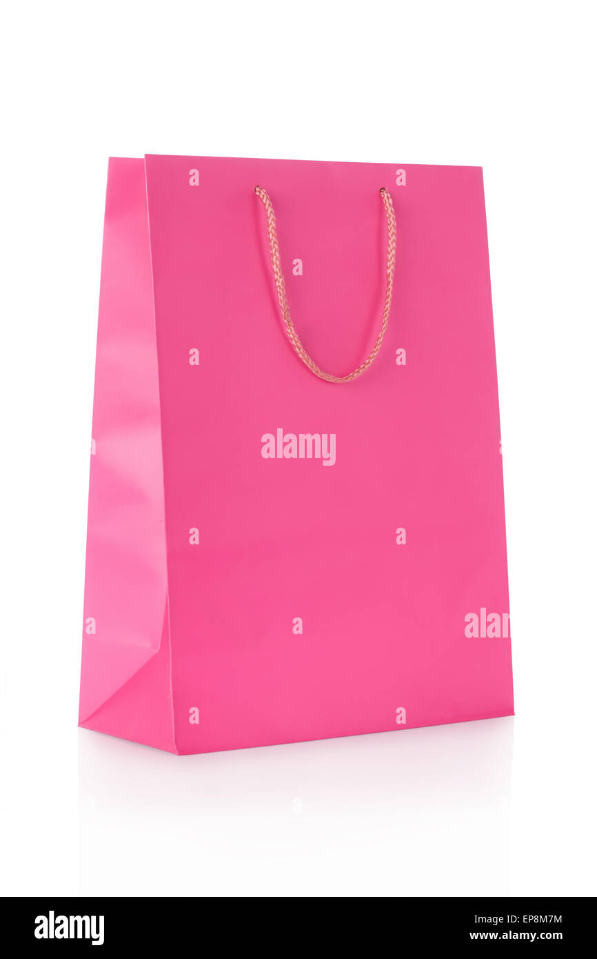 Sac shopping en papier rose Banque D'Images