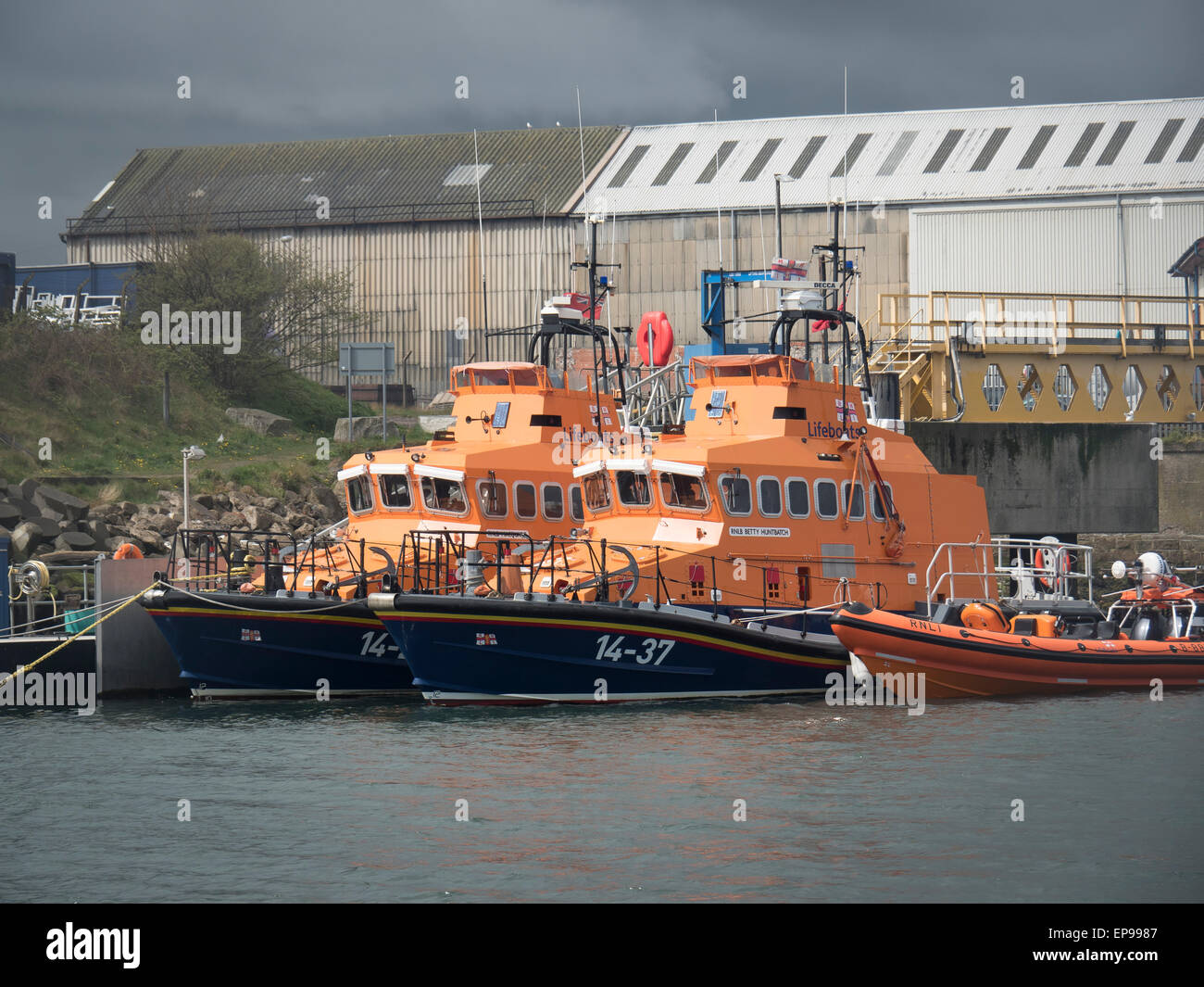 Bateaux de sauvetage de la RNLI à Hartlepool Banque D'Images