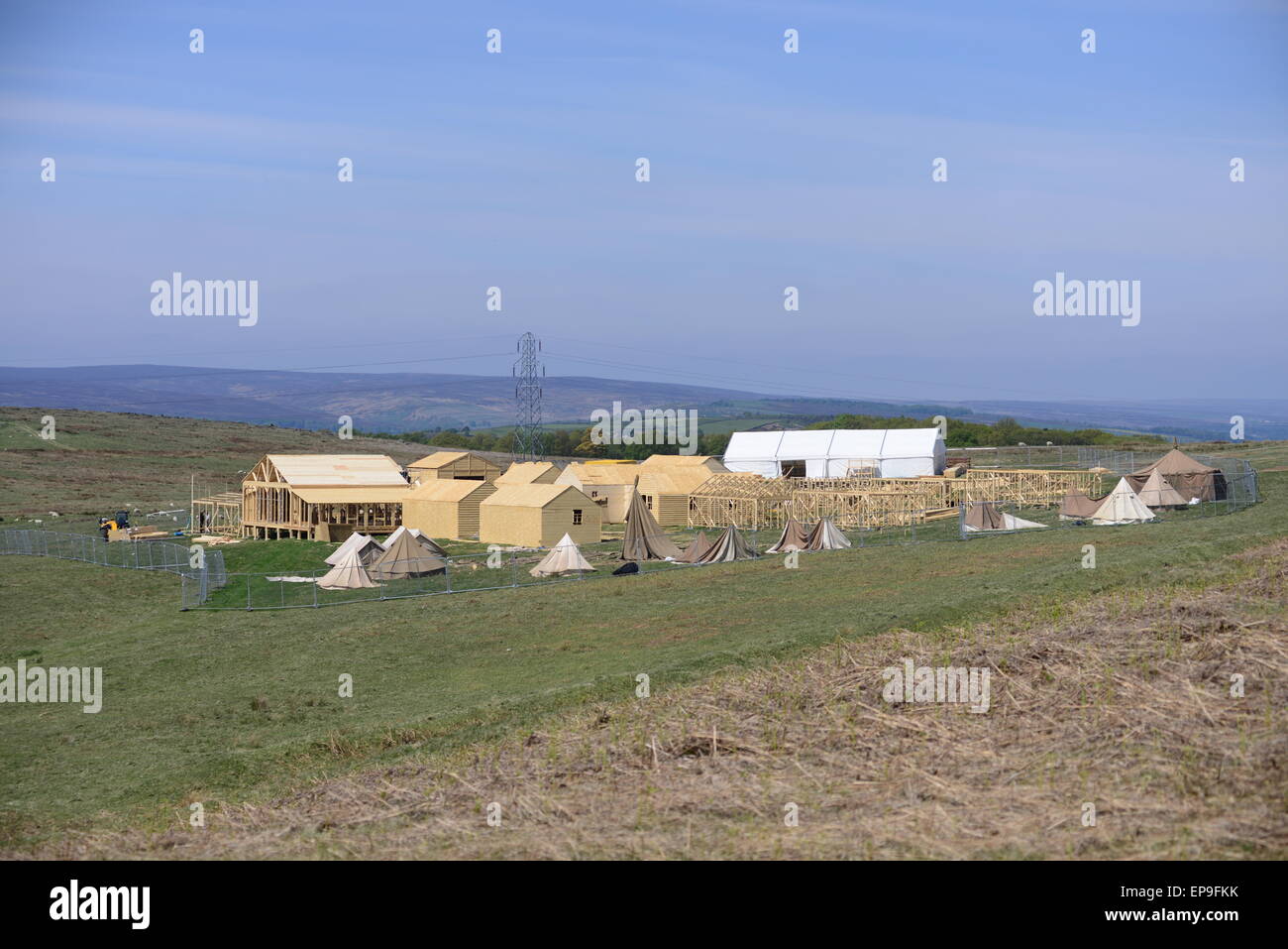 Barnsley, au Royaume-Uni. L'ensemble du film qui est actuellement en cours de construction pour les nouveaux "ITV" de Jéricho. Photo : Scott Bairstow/Alamy Banque D'Images