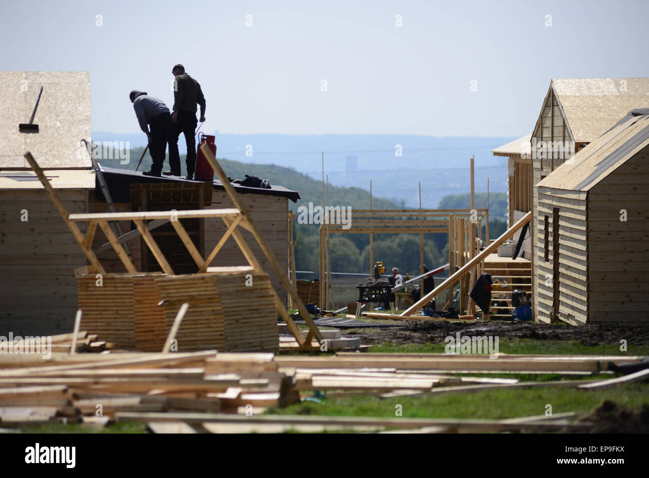 Barnsley, au Royaume-Uni. L'ensemble du film qui est actuellement en cours de construction pour les nouveaux "ITV" de Jéricho. Photo : Scott Bairstow/Alamy Banque D'Images