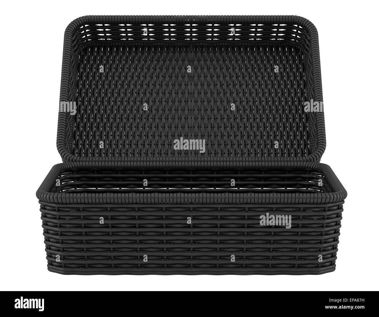 Panier à pain noir vide isolated on white Banque D'Images