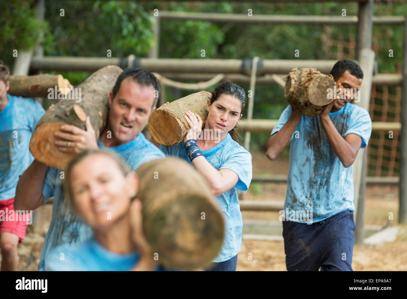 L'équipe de boot camp journal race course Banque D'Images
