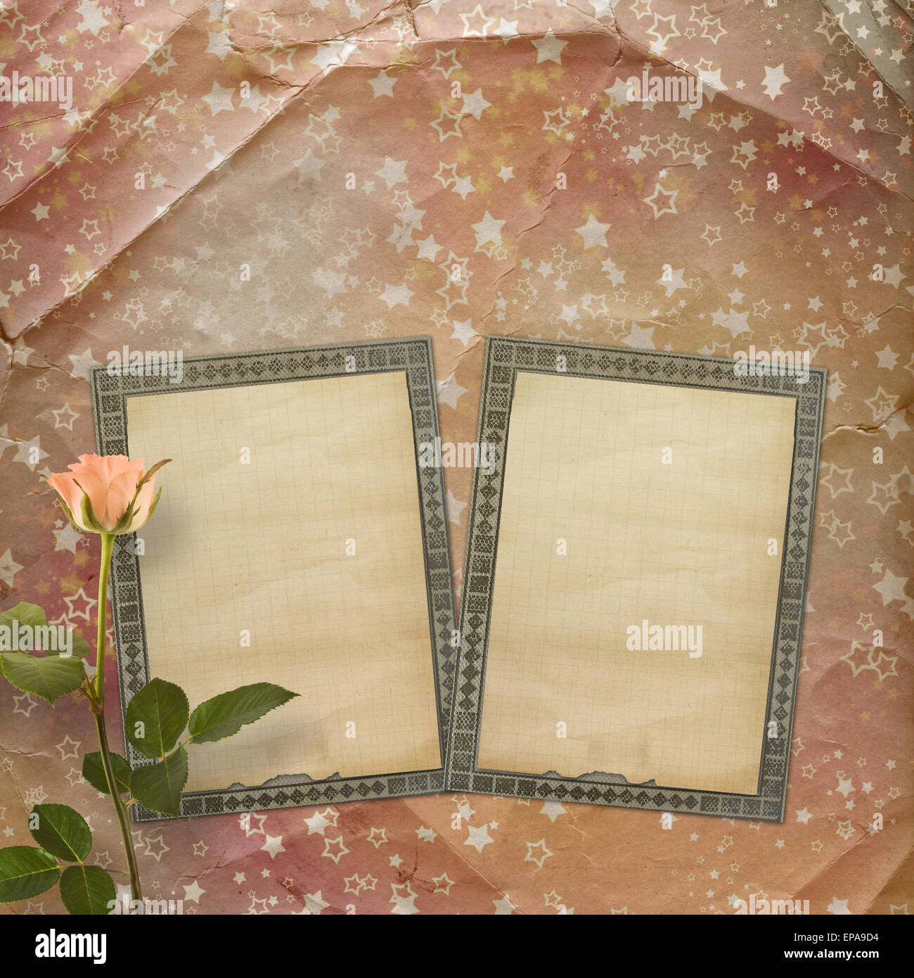 Vintage background in scrap-booking style, faded grunge texture with  different color patterns: yellow (beige); brown; blue; gray; purple  (violet); white Stock Photo - Alamy
