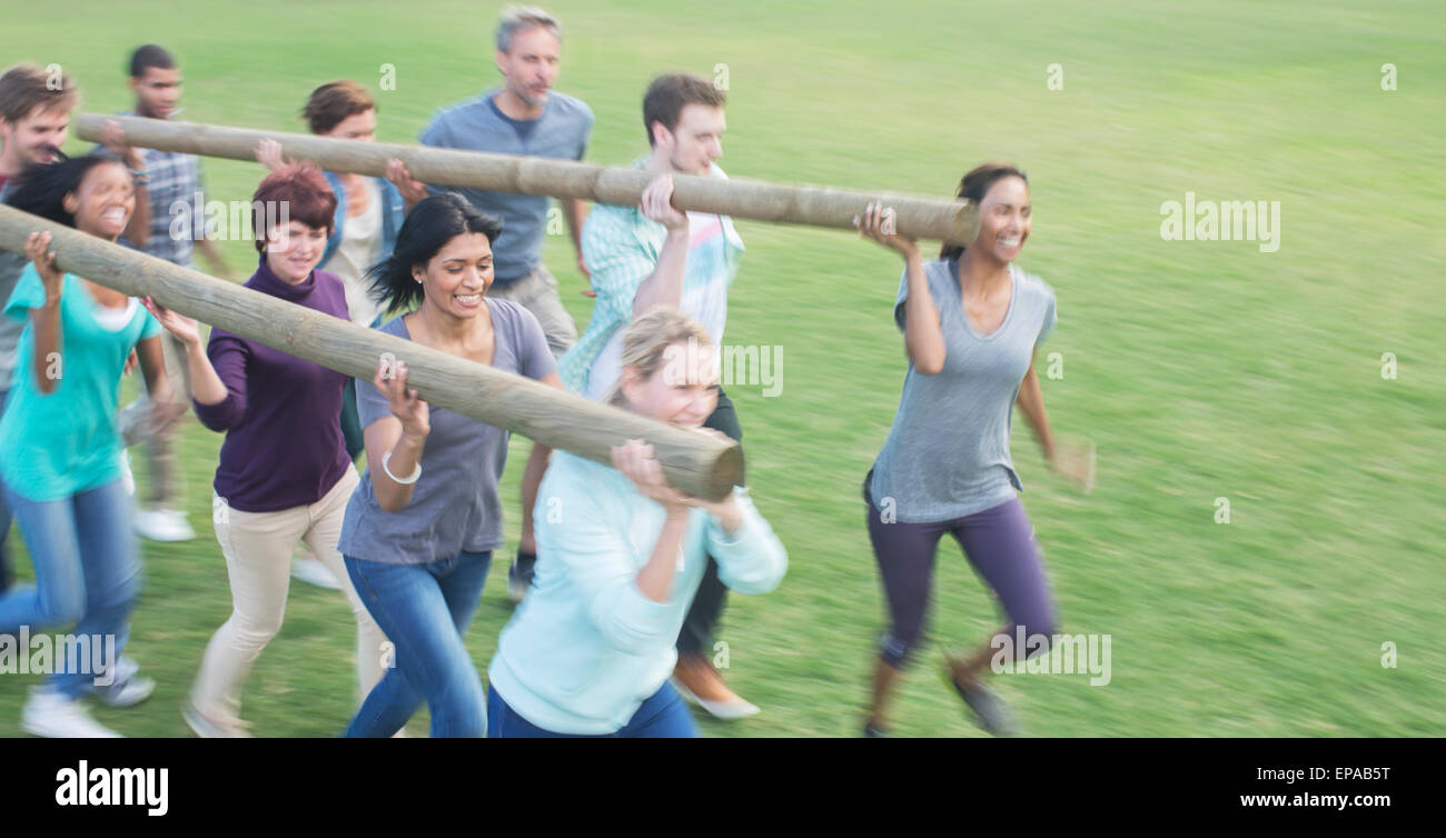 Course de l'équipe champ journal Banque D'Images