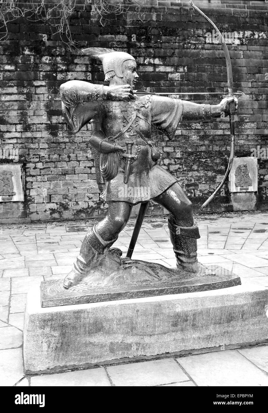 Statue de Robin des bois au château de Nottingham Banque D'Images Statue de Robin des bois au château de Nottingham Banque D'Images