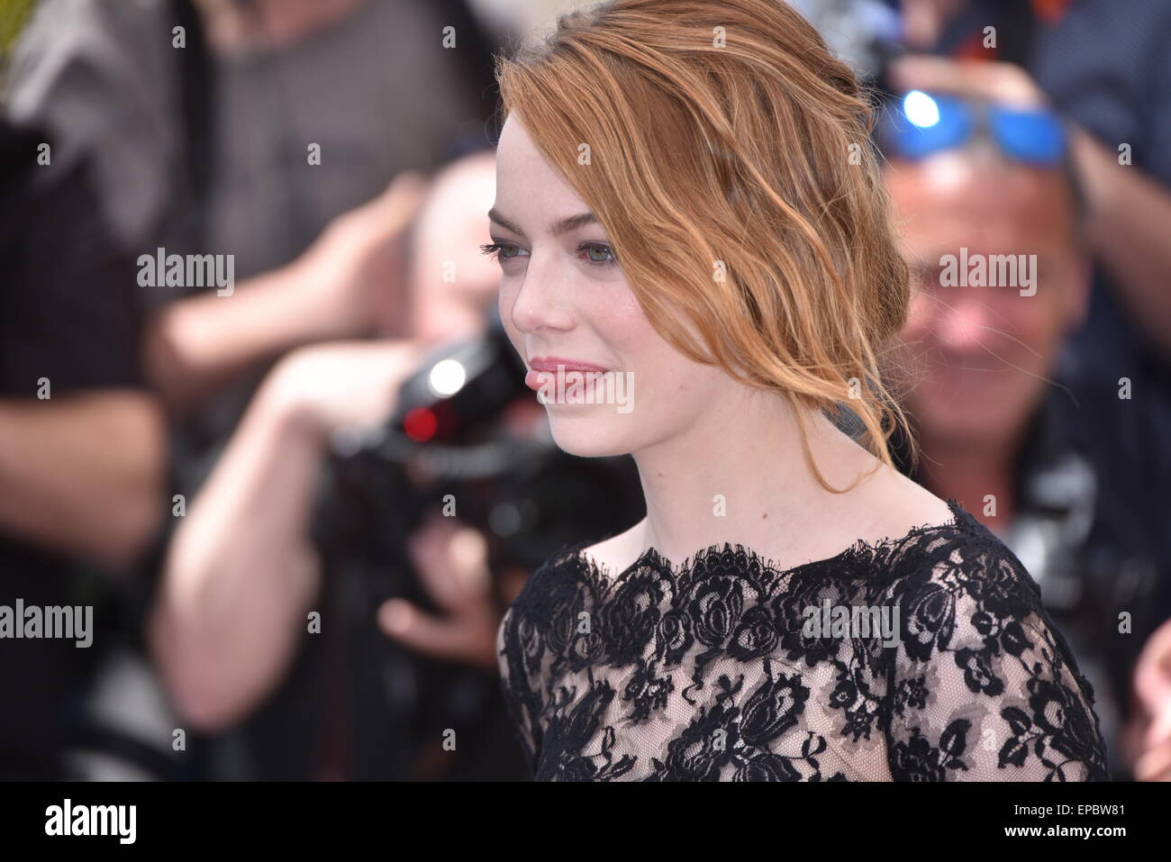 Emma Stone/posing at Photocall irrationnel/man/68e Festival de Cannes / Festival de Cannes 2015/15.05 .2015 Banque D'Images