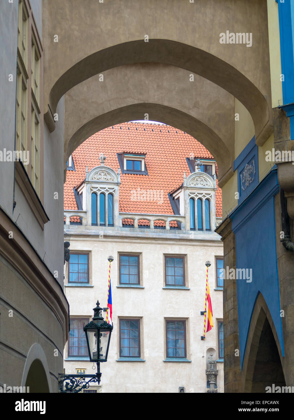 Passage dans la vieille ville de Prague, République Tchèque Banque D'Images
