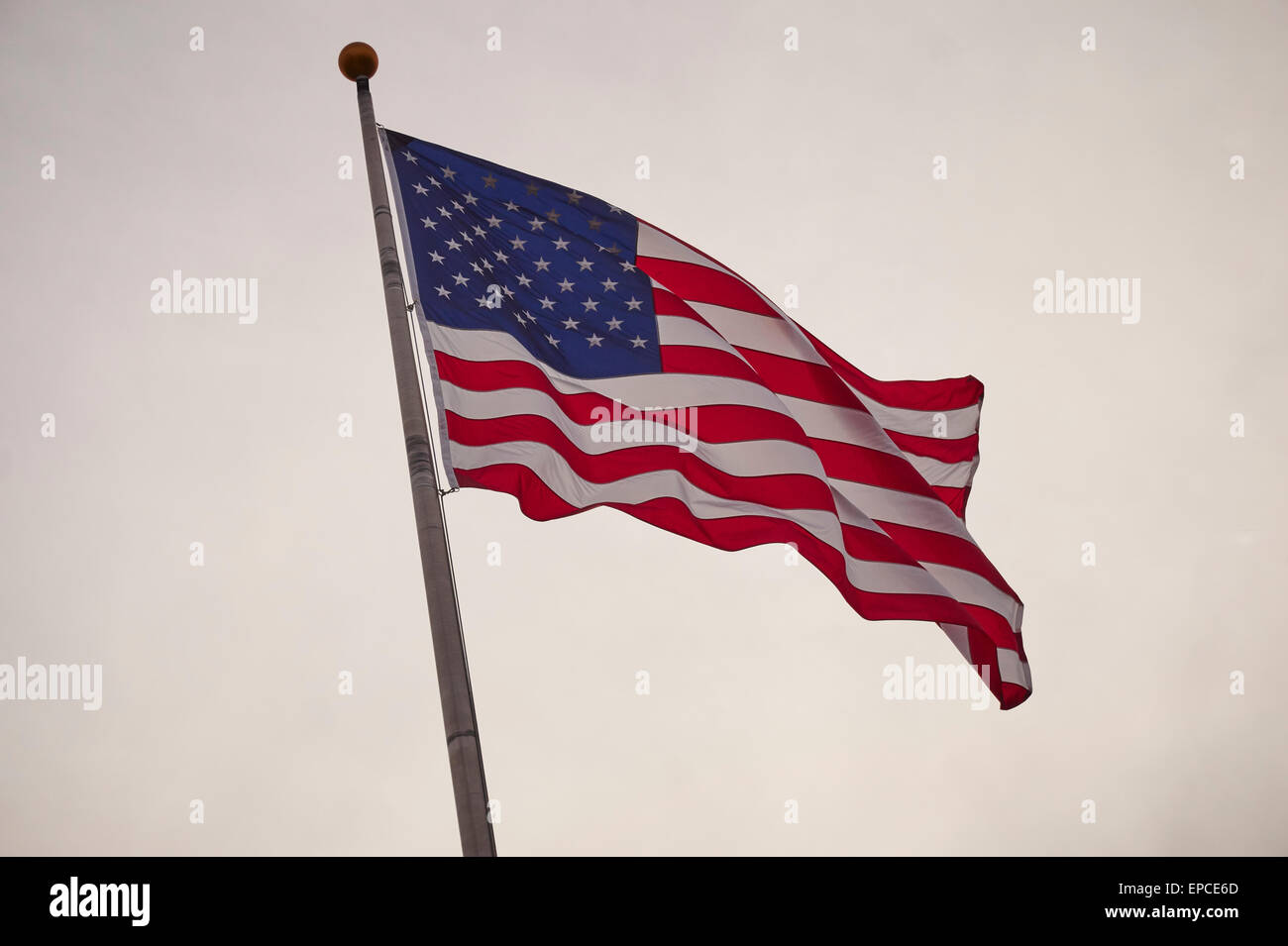 American flag flying, Liberty State Park, New Jersey, USA Banque D'Images