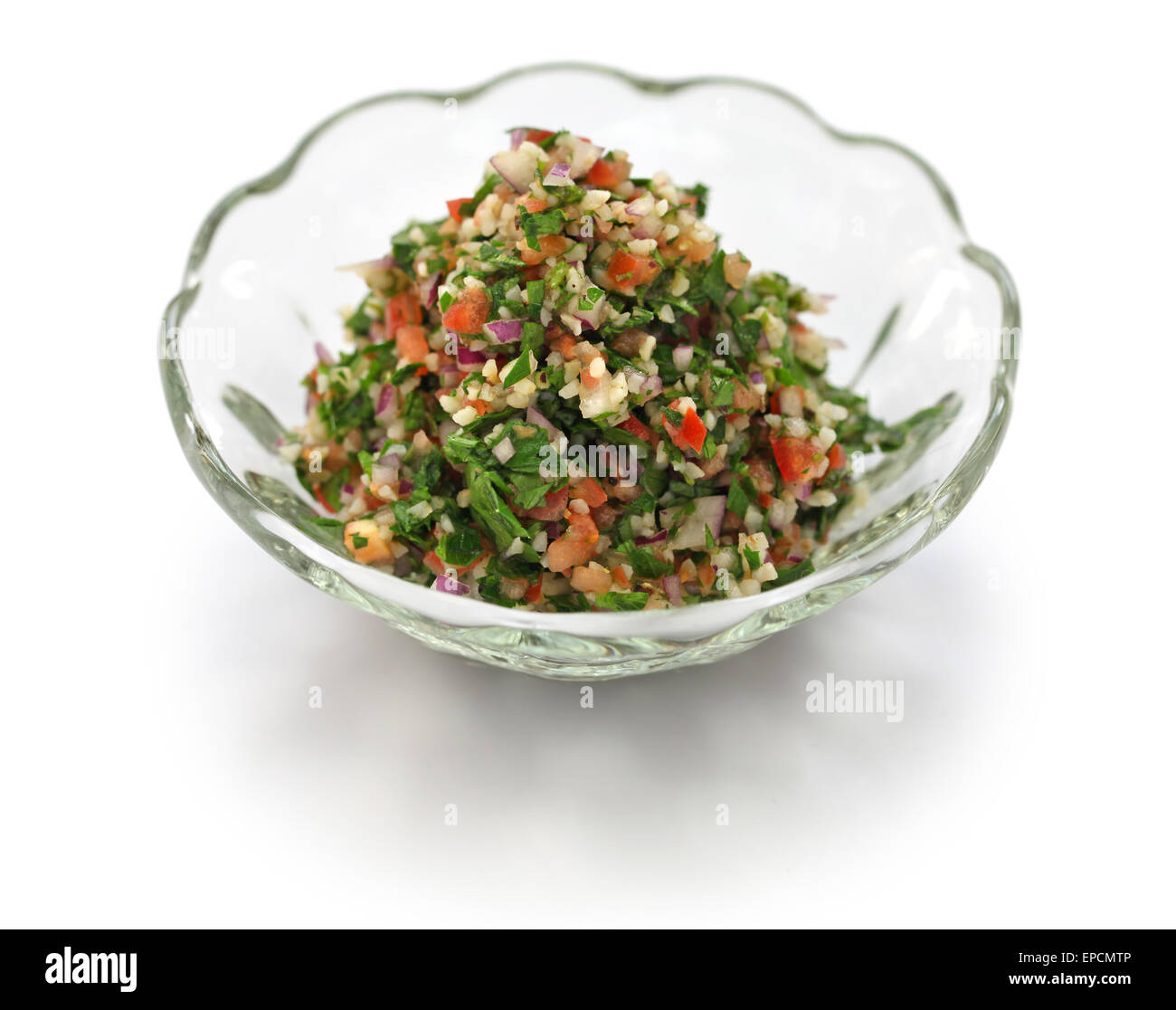 Le taboulé taboulé, salade, persil, une cuisine du Moyen-Orient Banque D'Images