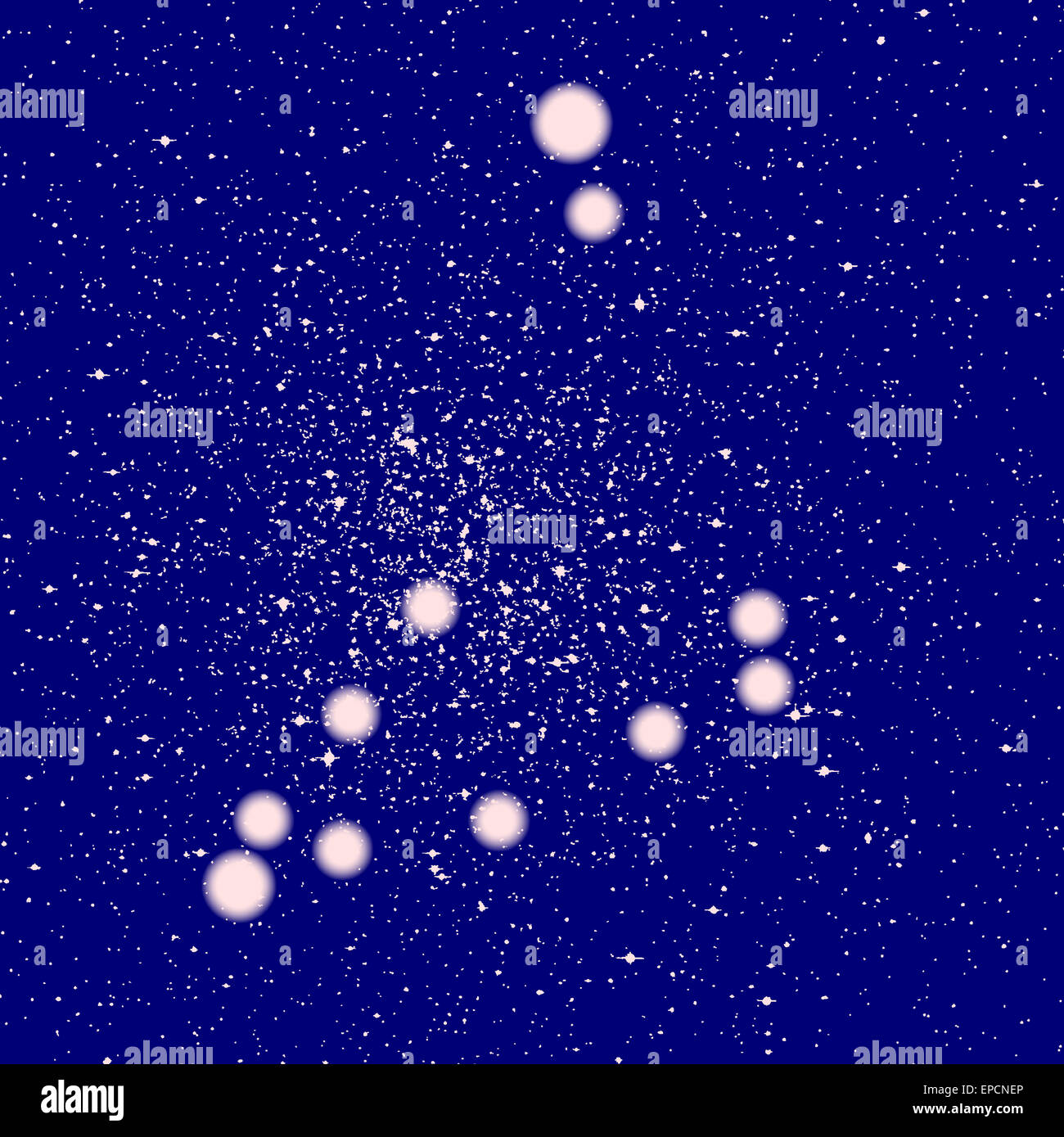 Les étoiles qui composent la constellation du Capricorne Banque D'Images