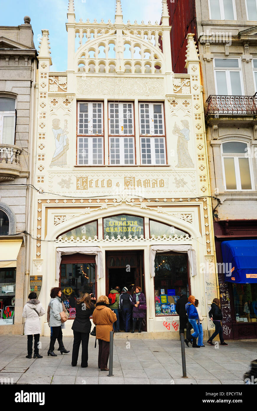 Portugal, Porto. Librairie Lello Banque D'Images