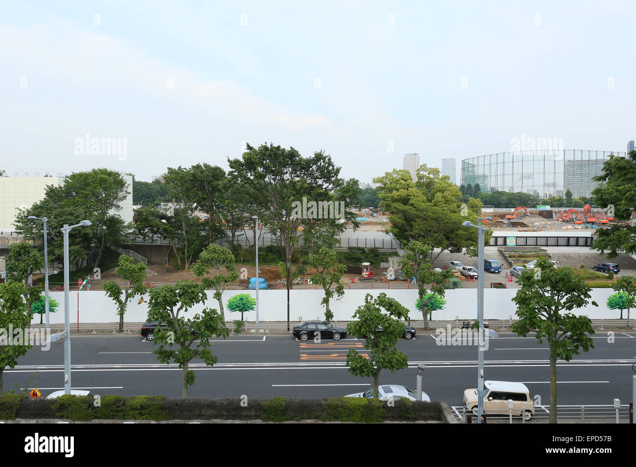 Tokyo, Japon. 15 mai, 2015. Le Stade national est vu le 15 mai 2015 après la démolition est terminée. Le Stade national a été utilisé comme le principal lieu d'exposition pour les Jeux Olympiques de Tokyo en 1964 et devrait être remplacé par une nouvelle capacité 80 000 stadium conçu par Zaha Hadid à temps pour la Coupe du Monde de Rugby 2019 et 2020 les Jeux Olympiques d'été. L'ensemble du projet devrait coûter plus de 170 milliards de yens. © Yohei Osada/AFLO/Alamy Live News Banque D'Images