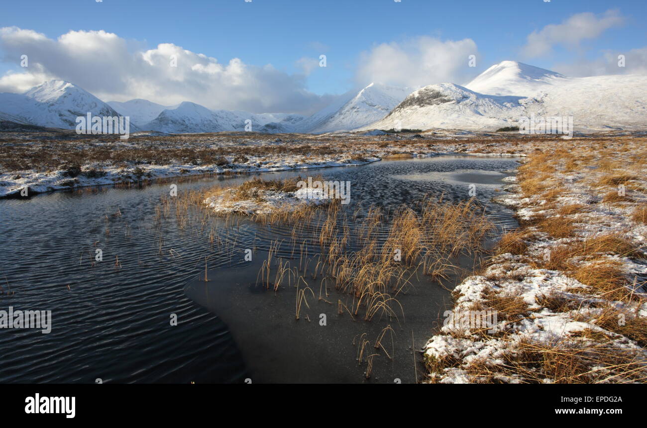 Le Mont Noir sur Rannoch Moor en hiver. Banque D'Images