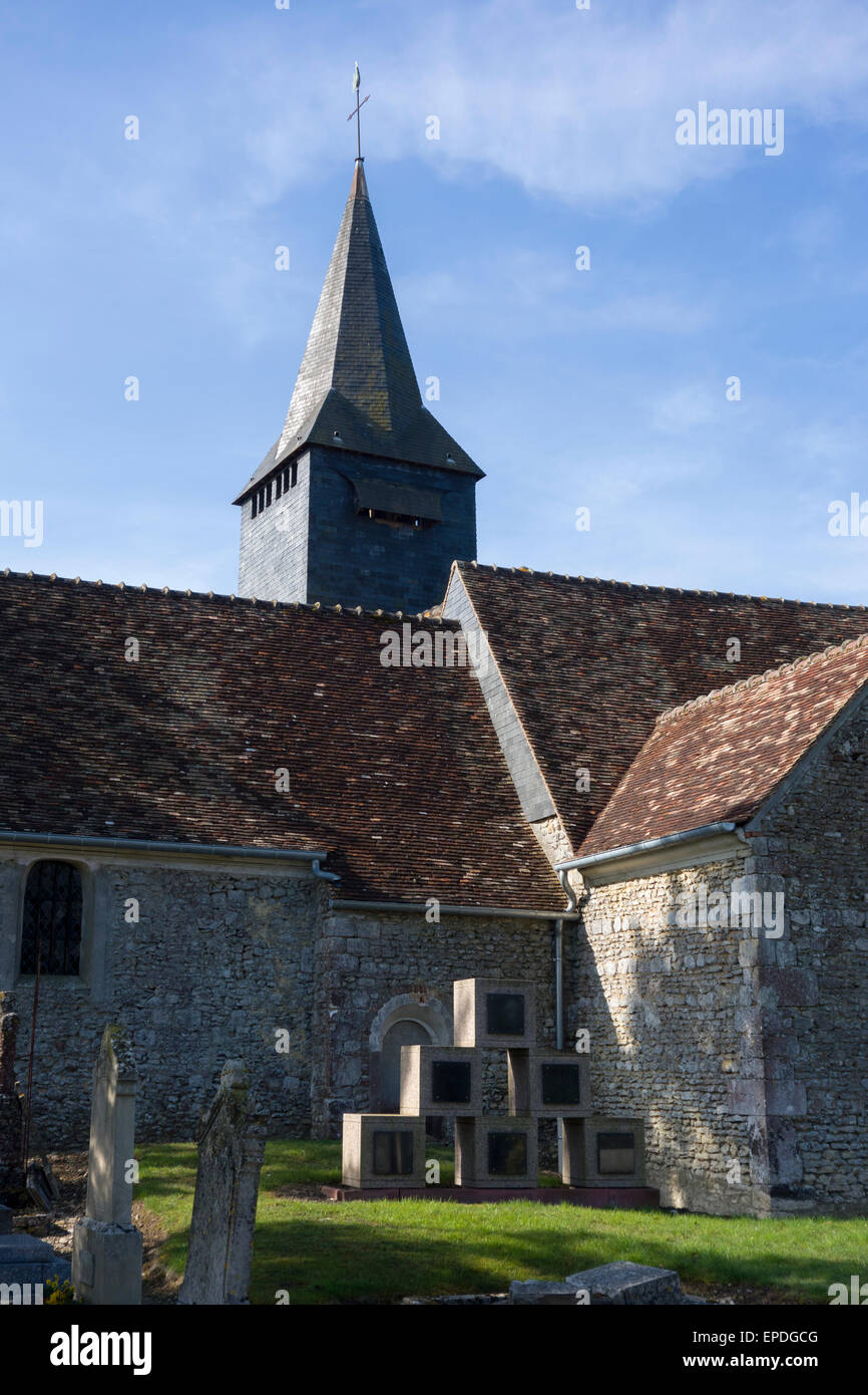 L'église Saint Martin à civières, Haute-Normandie, France Banque D'Images