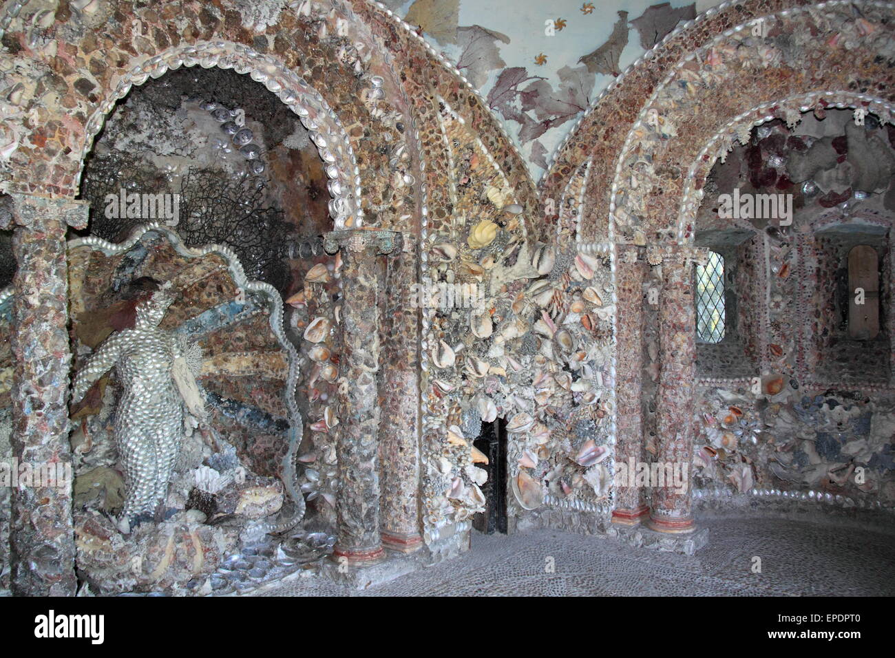 Shell Grotto, Hampton court House, Hampton court Green, Grand Londres, Angleterre, Grande-Bretagne, Royaume-Uni, Royaume-Uni, Europe Banque D'Images
