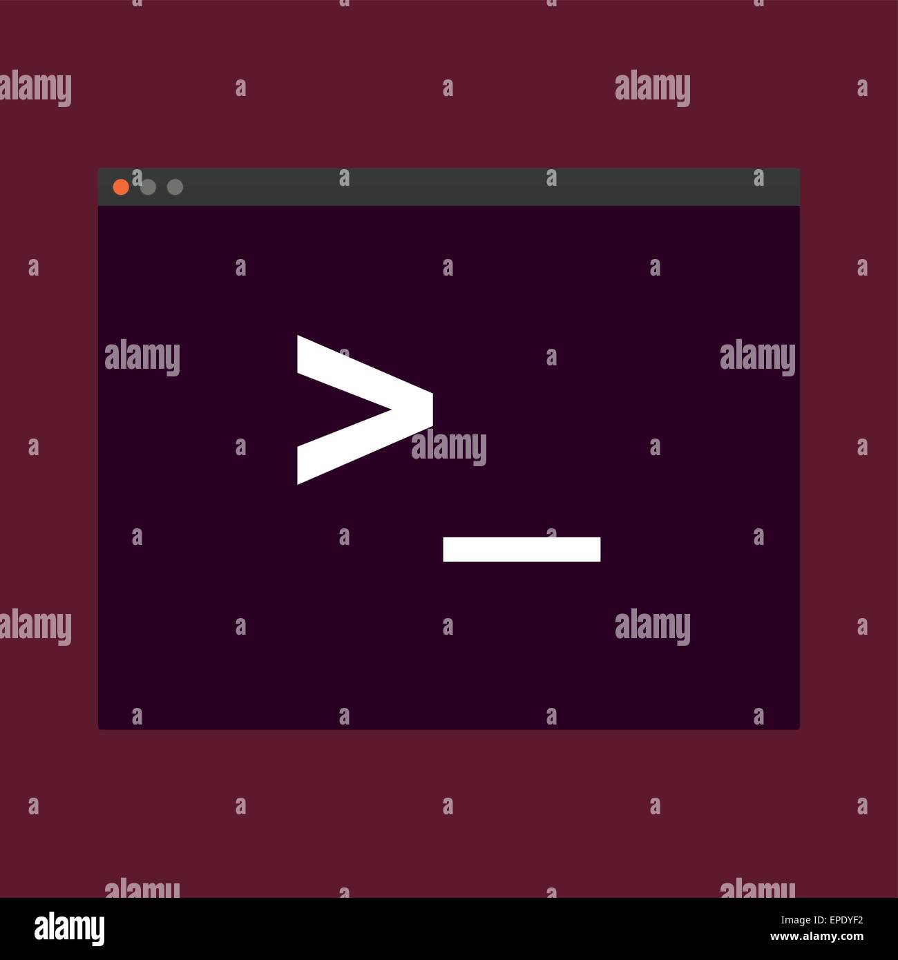 L'icône de démarrage du terminal, l'accès direct au système par ligne de commande - illustration Illustration de Vecteur